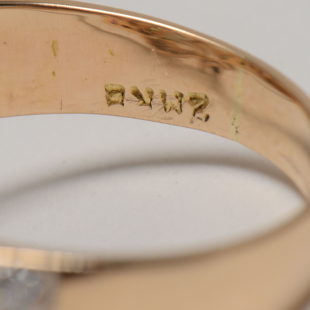 18K Yellow Gold Diamond "Ohm" Ring