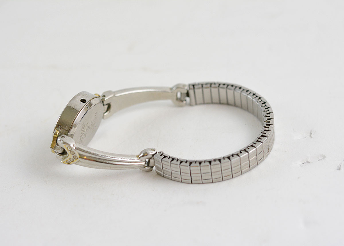 Silver Tone Women's Watch with Crystal Accents