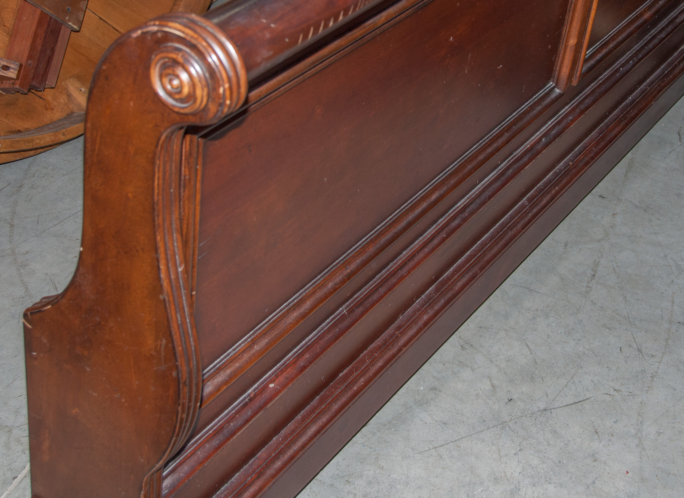 Queen Cherry Wood Sleigh Bed