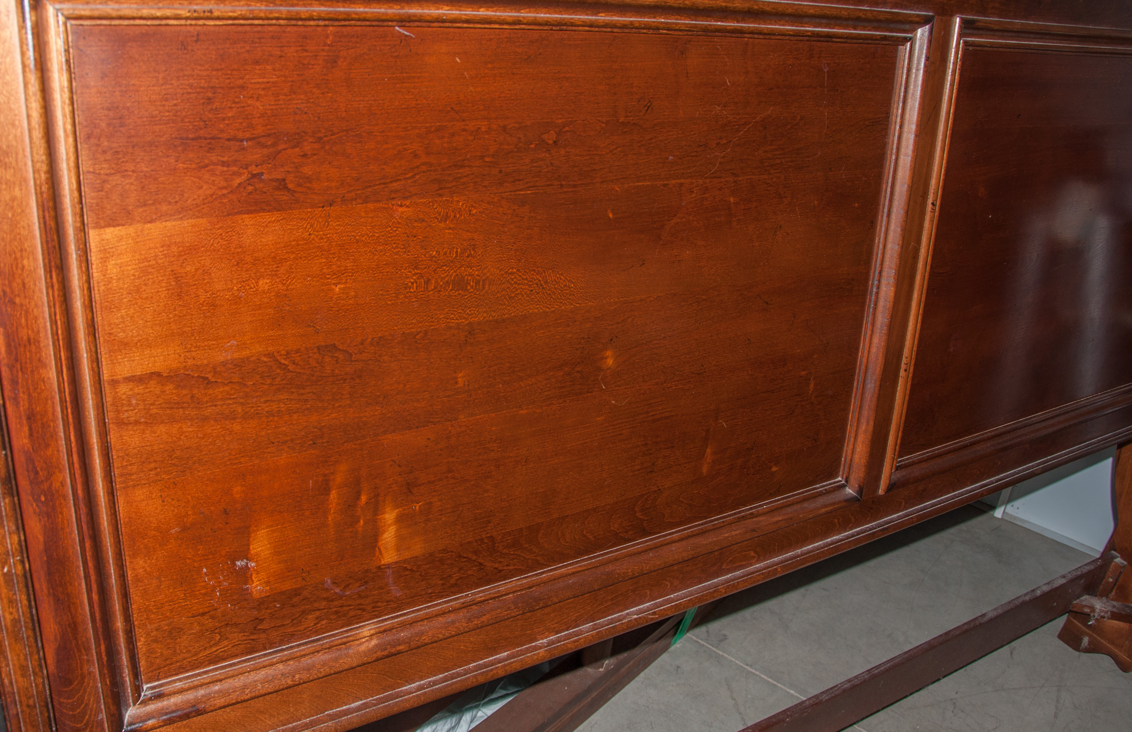 Queen Cherry Wood Sleigh Bed