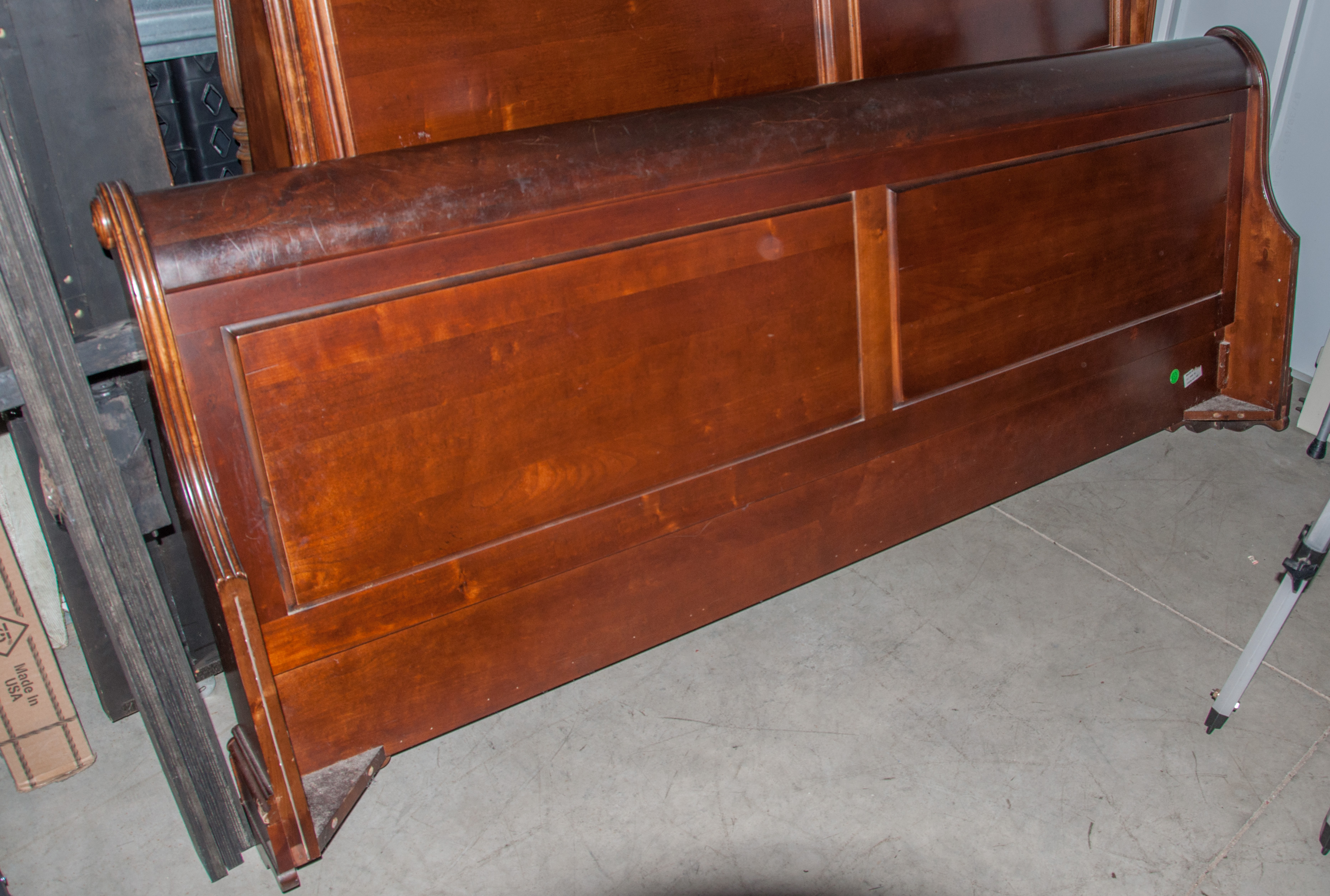 Queen Cherry Wood Sleigh Bed