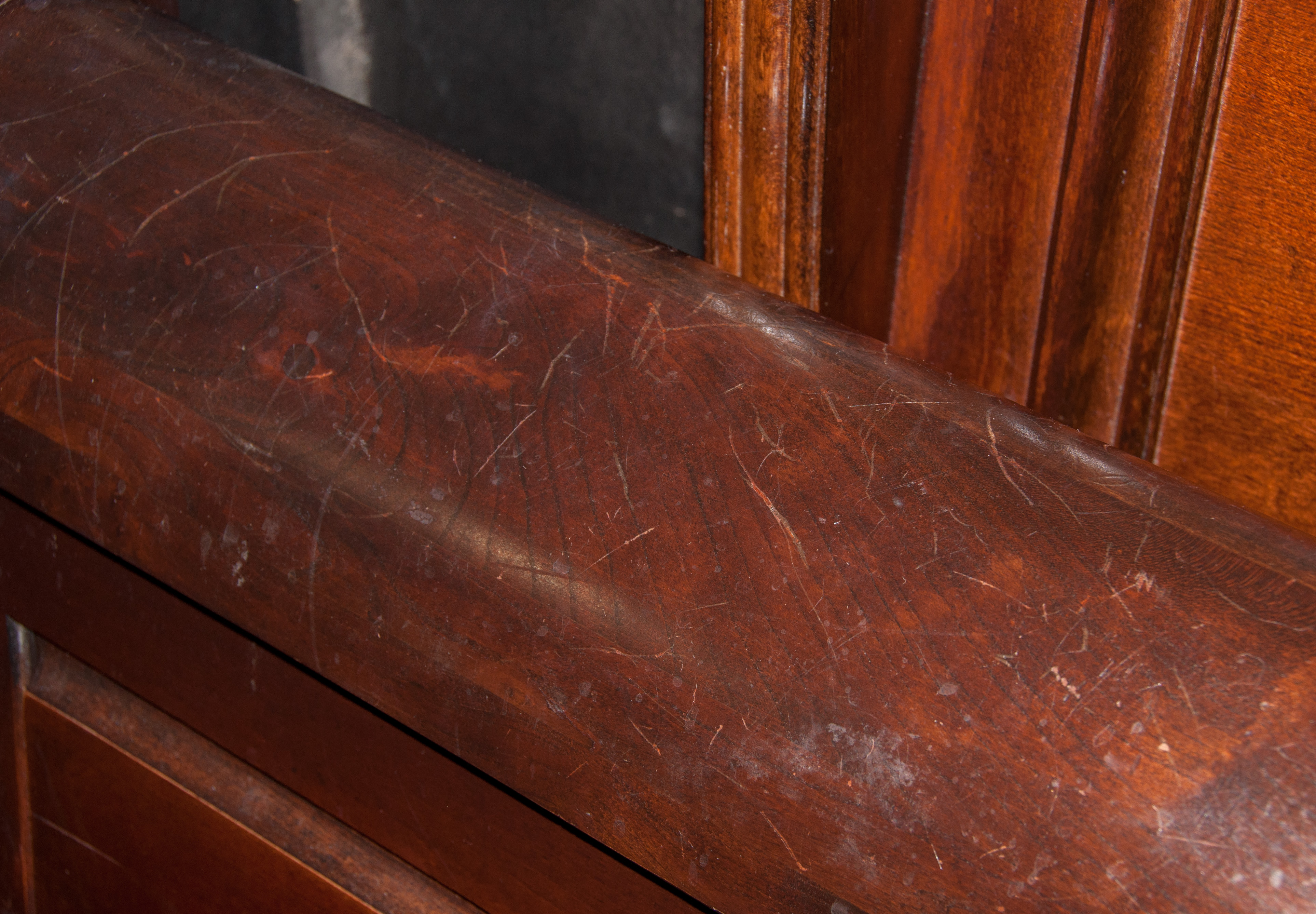 Queen Cherry Wood Sleigh Bed