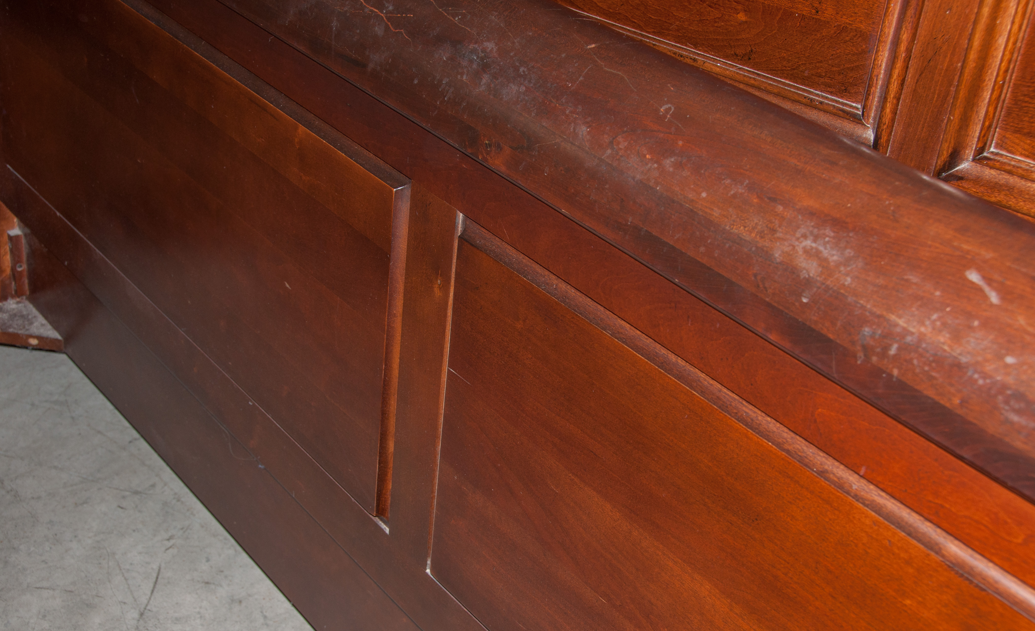 Queen Cherry Wood Sleigh Bed