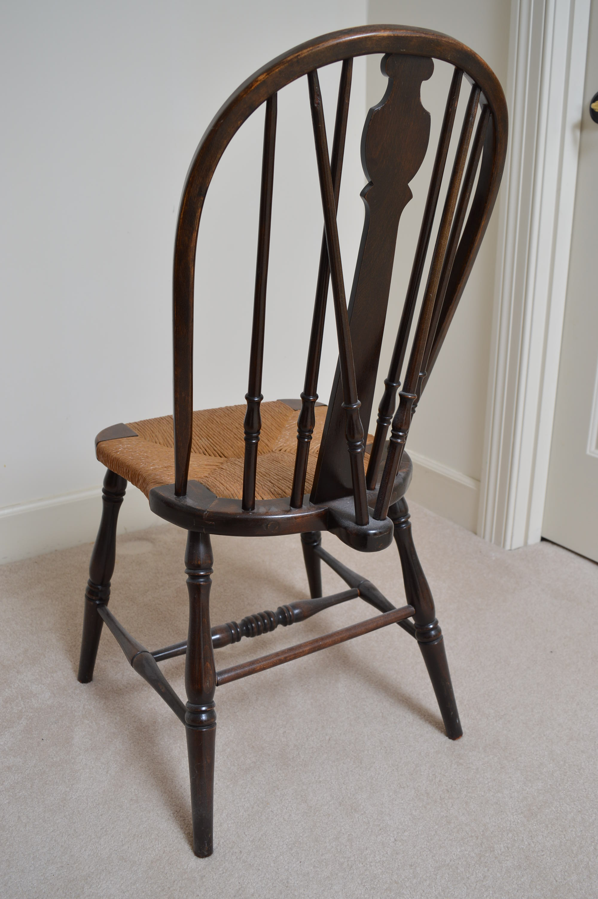 Antique Windsor Chairs  with Rush Woven Seats