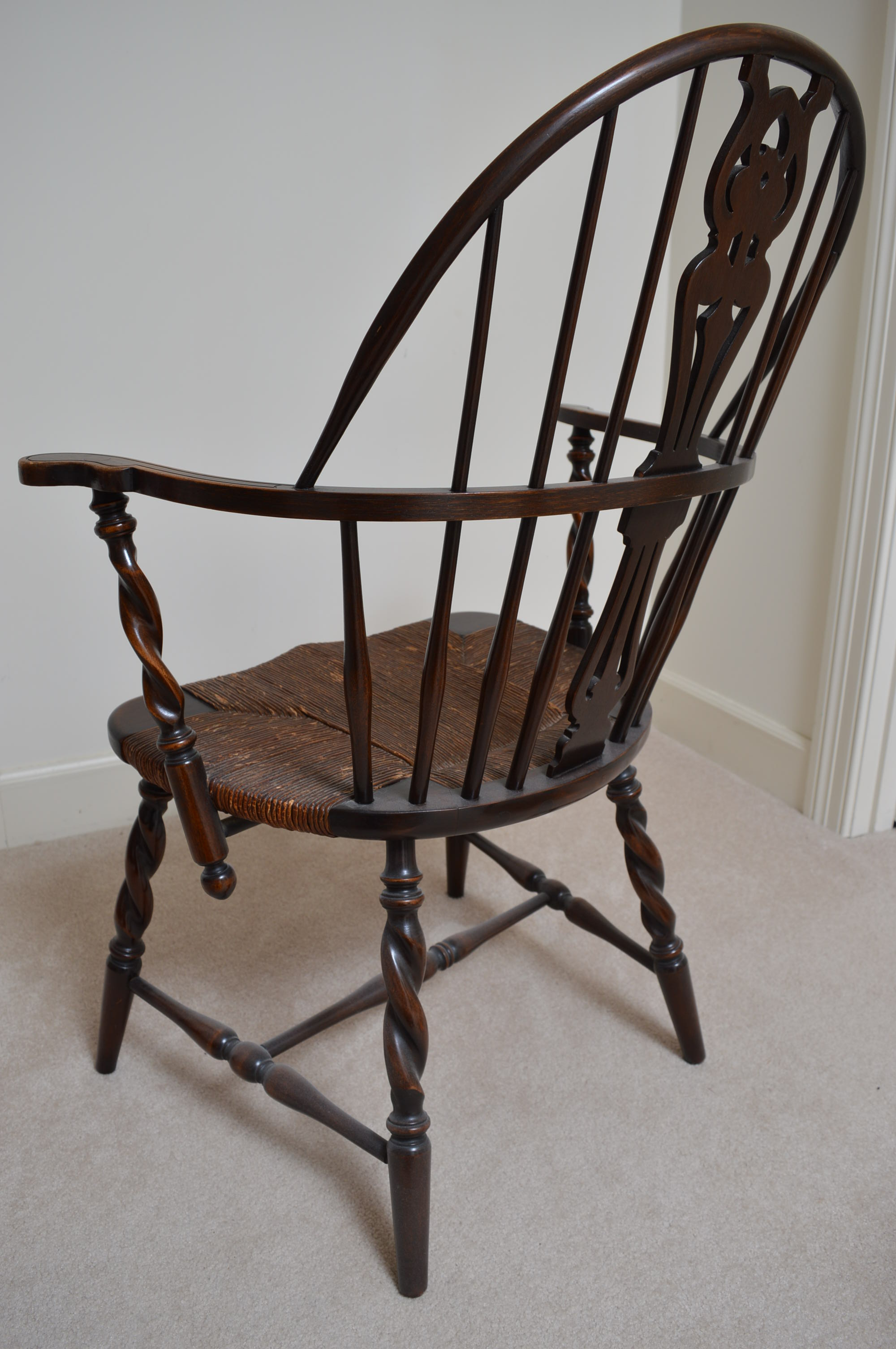 Antique Windsor Chairs  with Rush Woven Seats