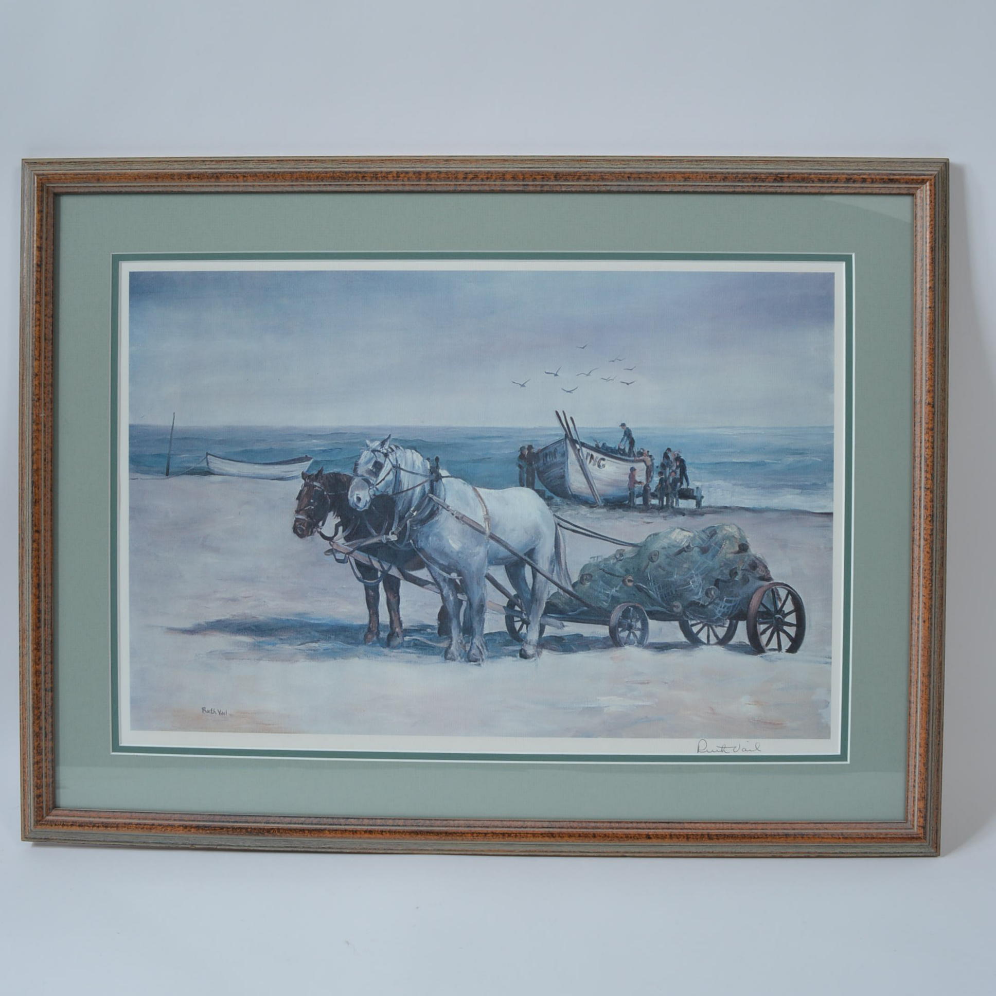 Beachside Offset Lithograph After Ruth Vail