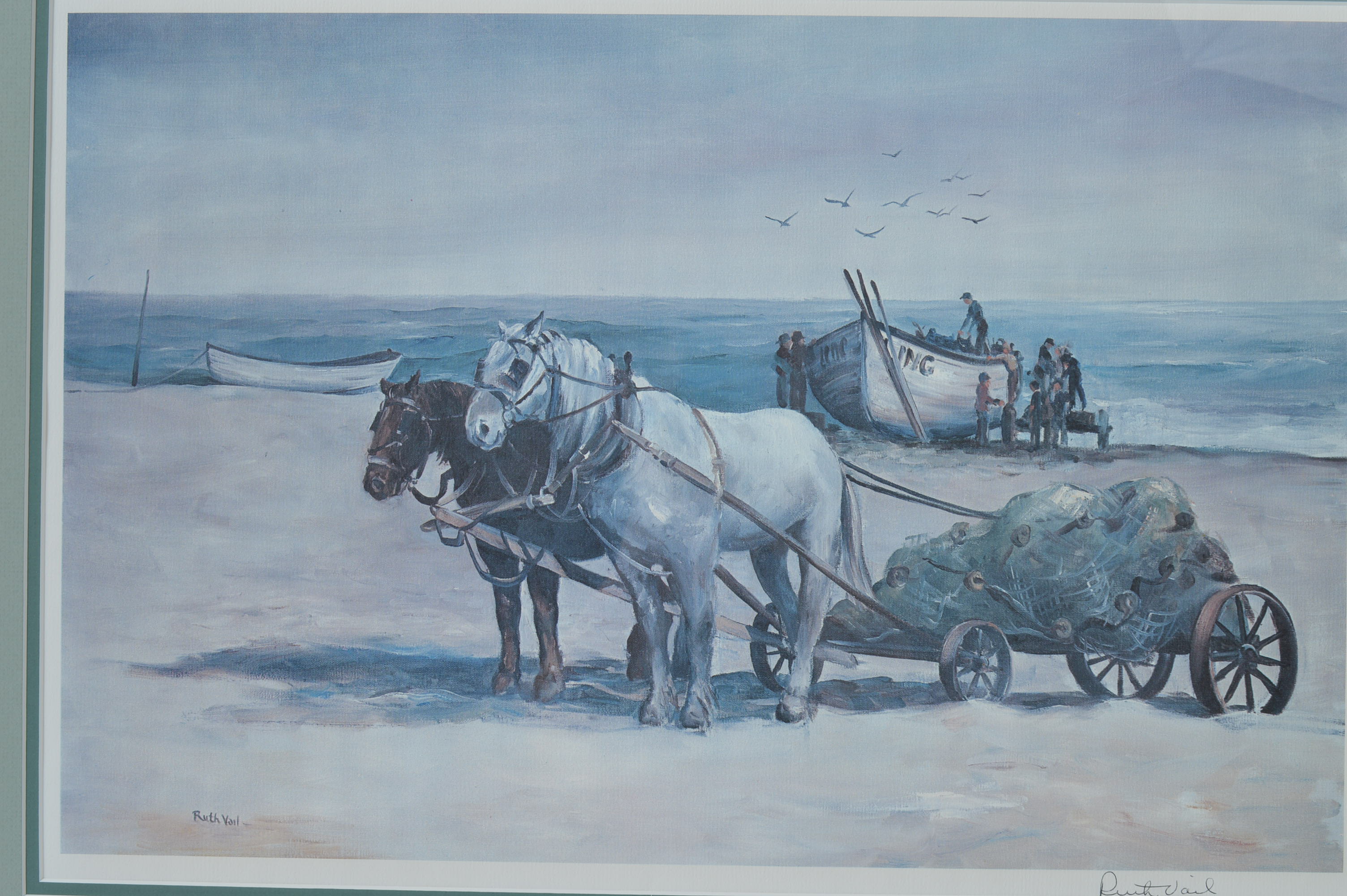 Beachside Offset Lithograph After Ruth Vail