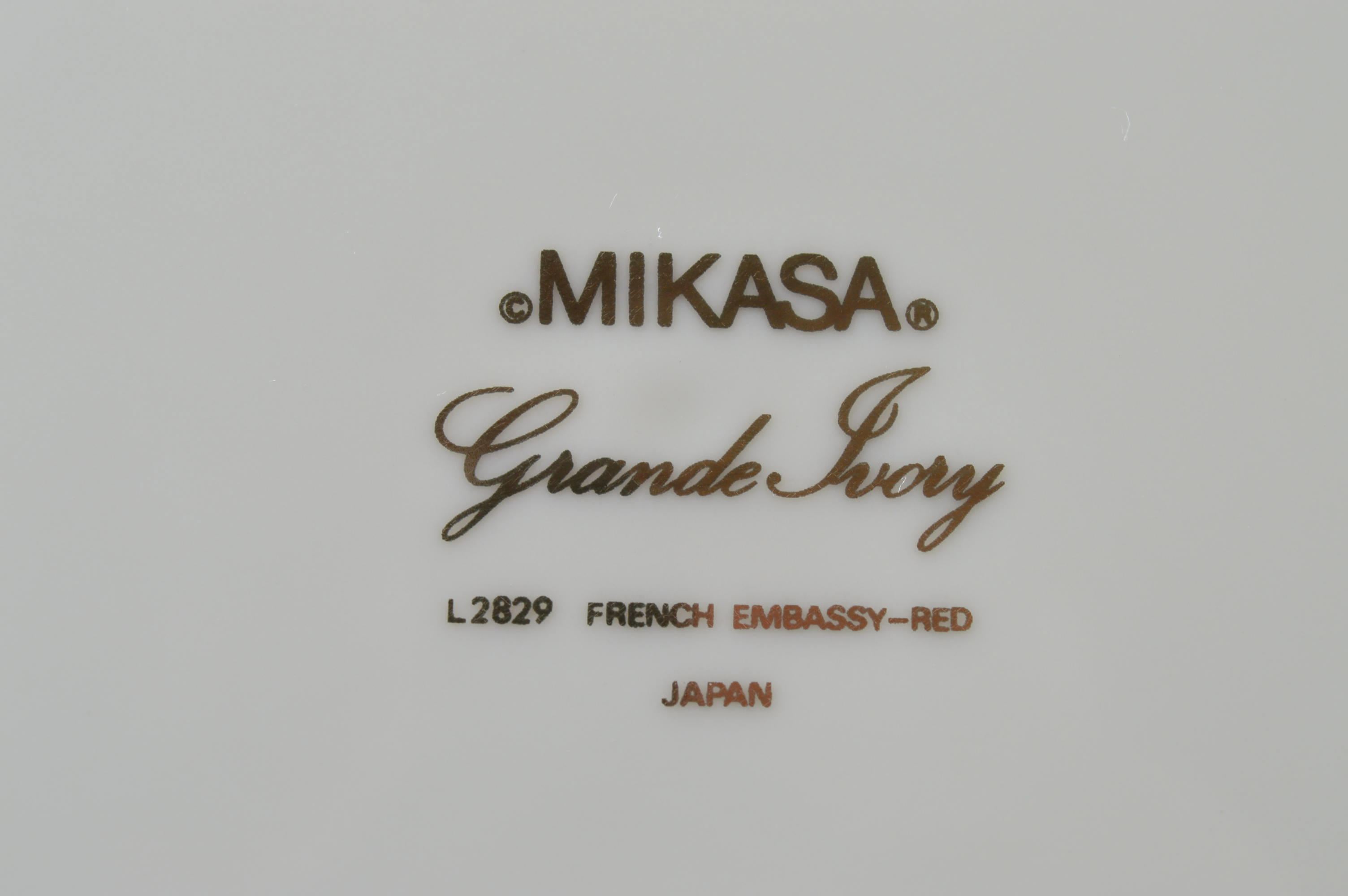 Mikasa "Grande Ivory French Embassy Red" China Set