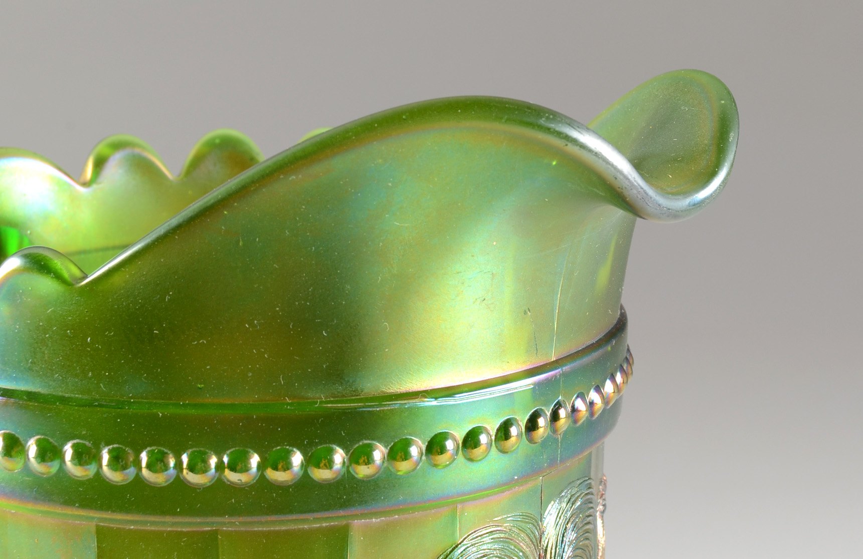 Set of Northwood "Peacock at the Fountain" Pitcher and Tumblers