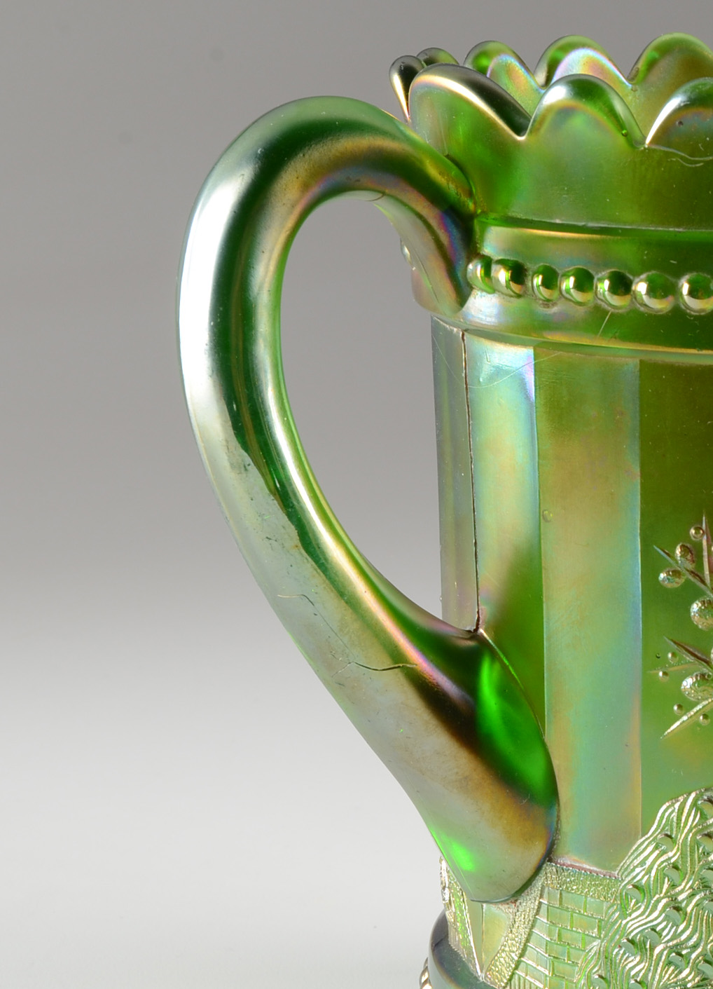 Set of Northwood "Peacock at the Fountain" Pitcher and Tumblers