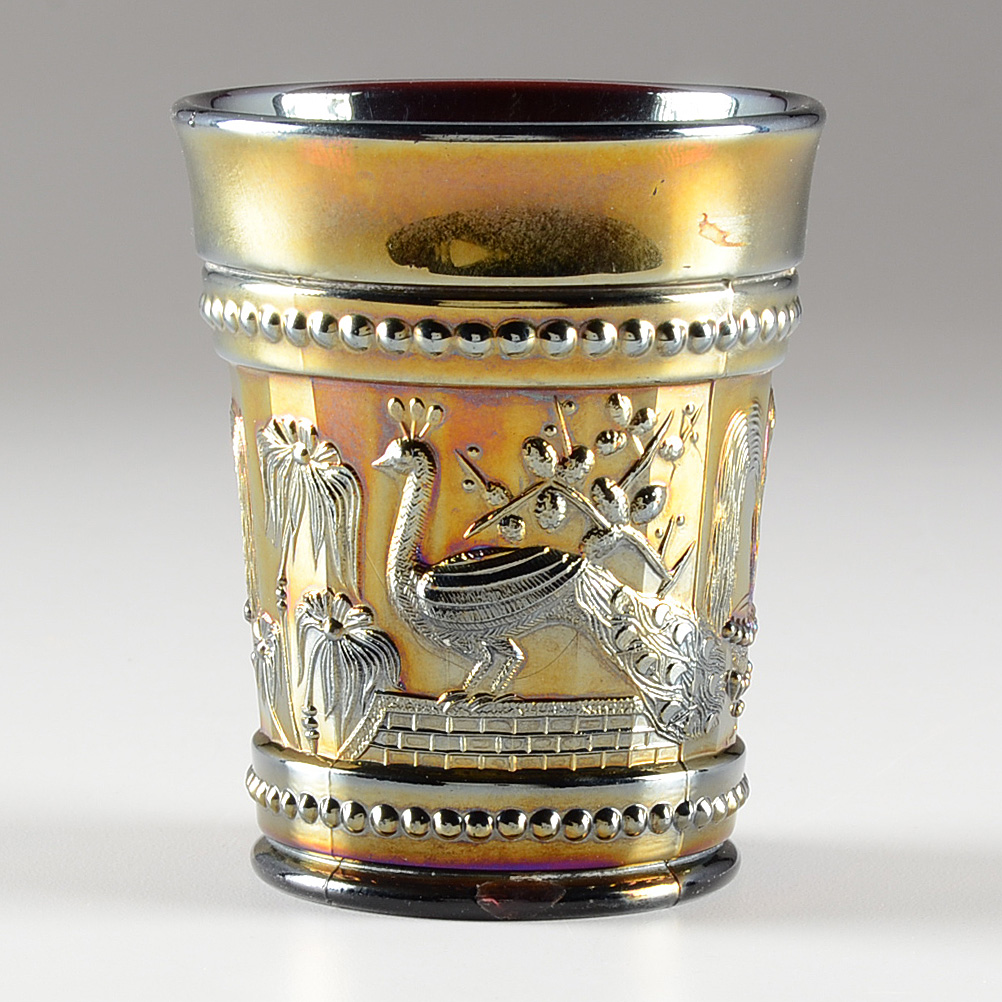 Set of Northwood "Peacock at the Fountain" Pitcher and Tumblers