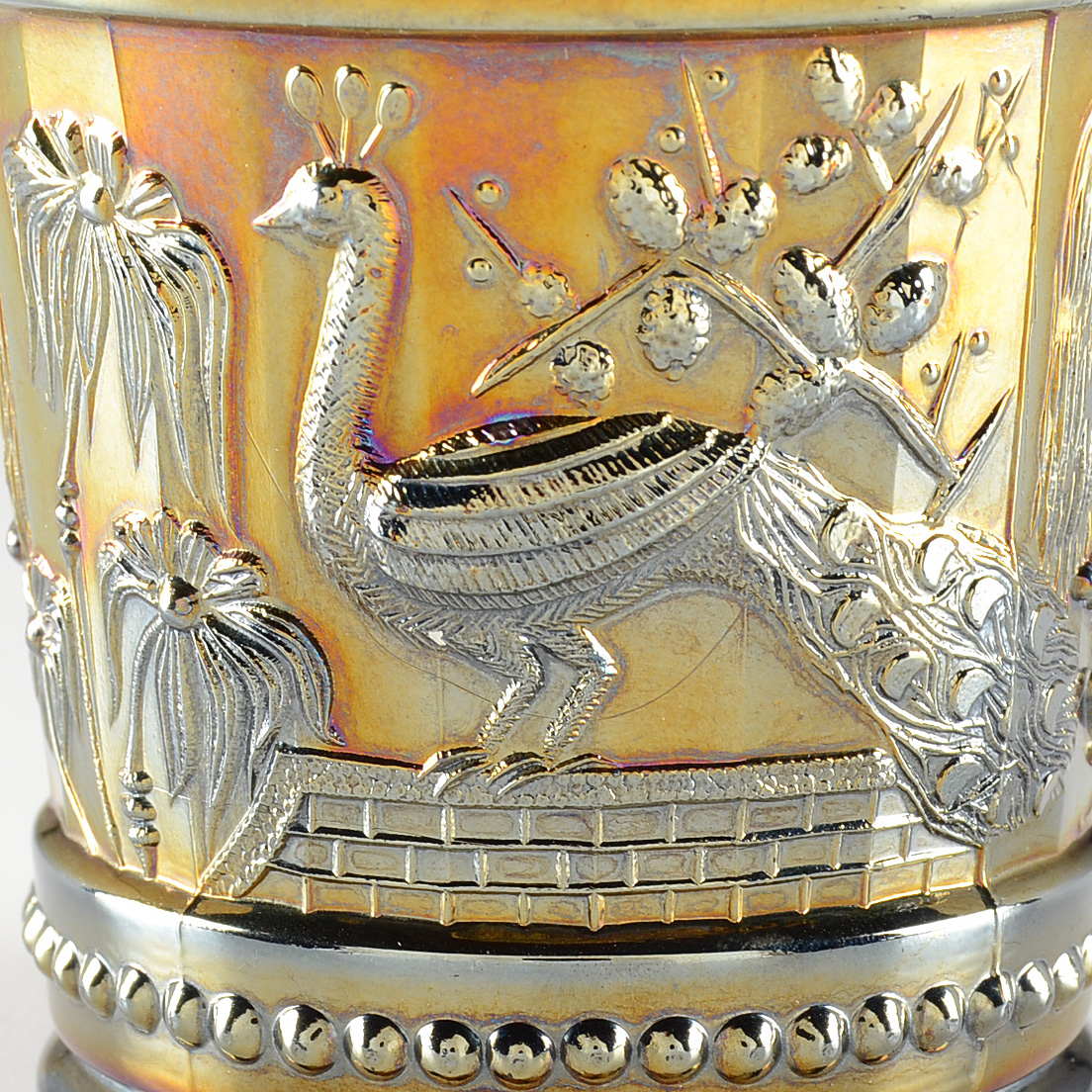 Set of Northwood "Peacock at the Fountain" Pitcher and Tumblers
