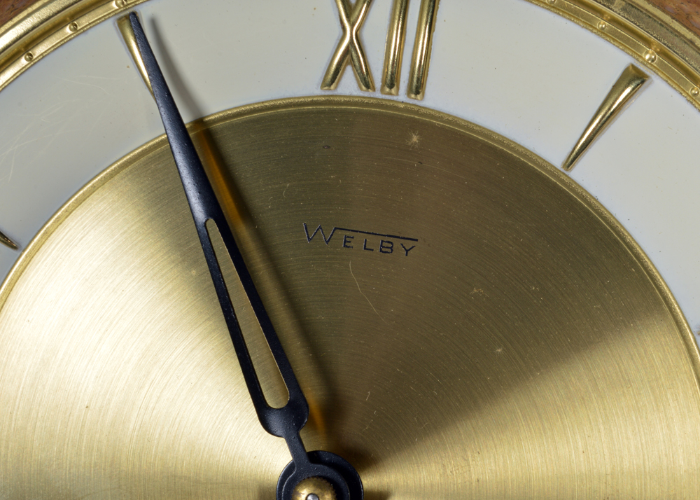 Welby Eight Day Ornate Gold Tone Wall Clock