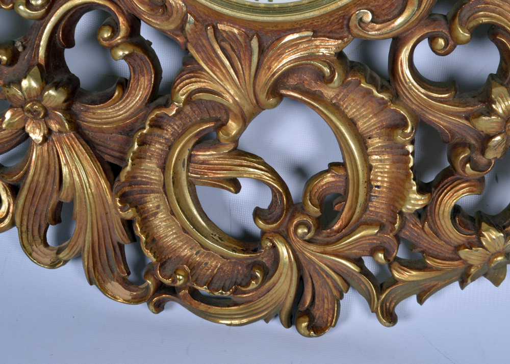 Welby Eight Day Ornate Gold Tone Wall Clock