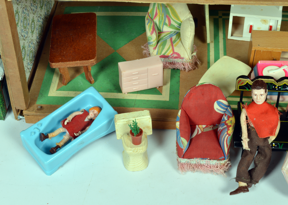 Vintage Doll House and Accessories