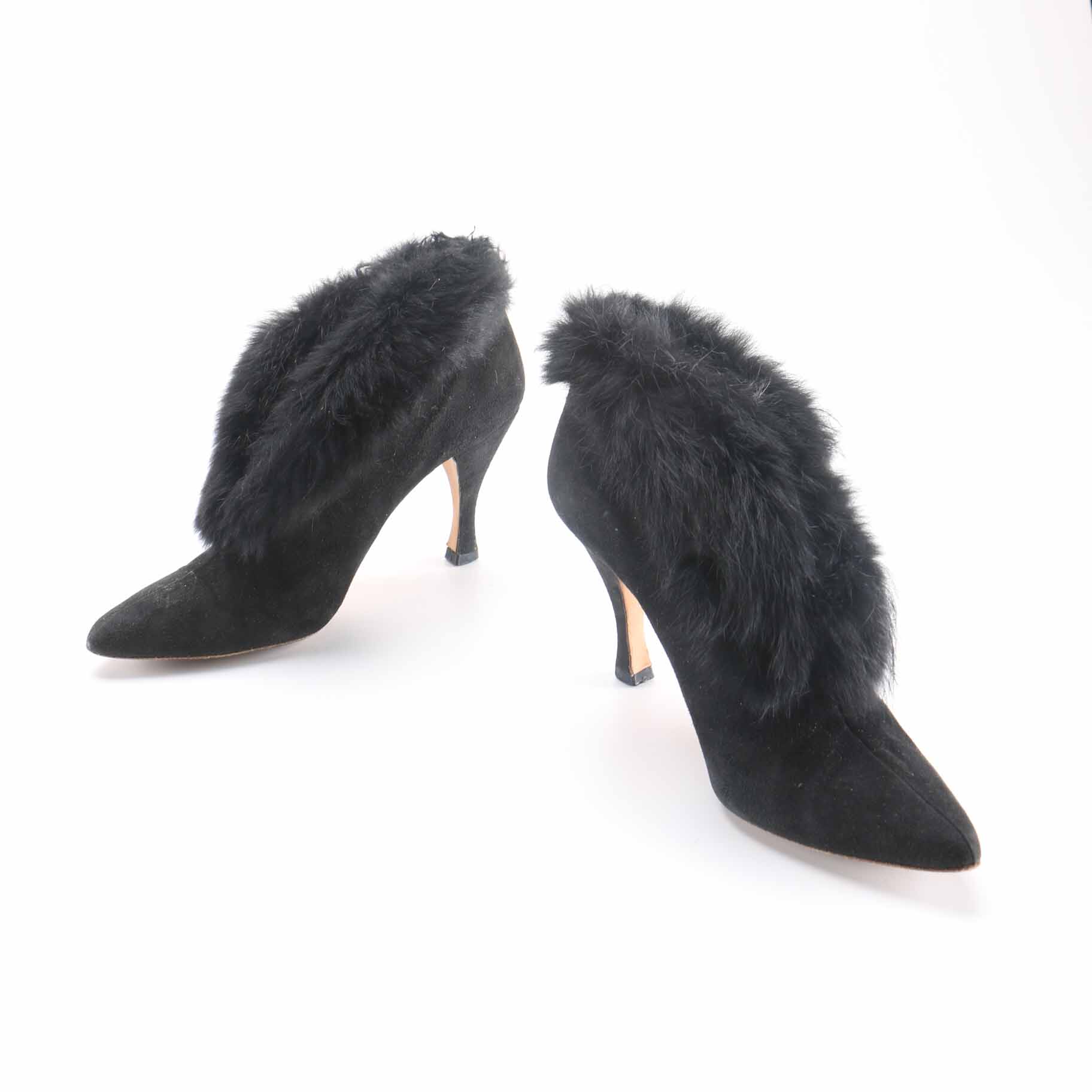 Fur Trimmed High Heels