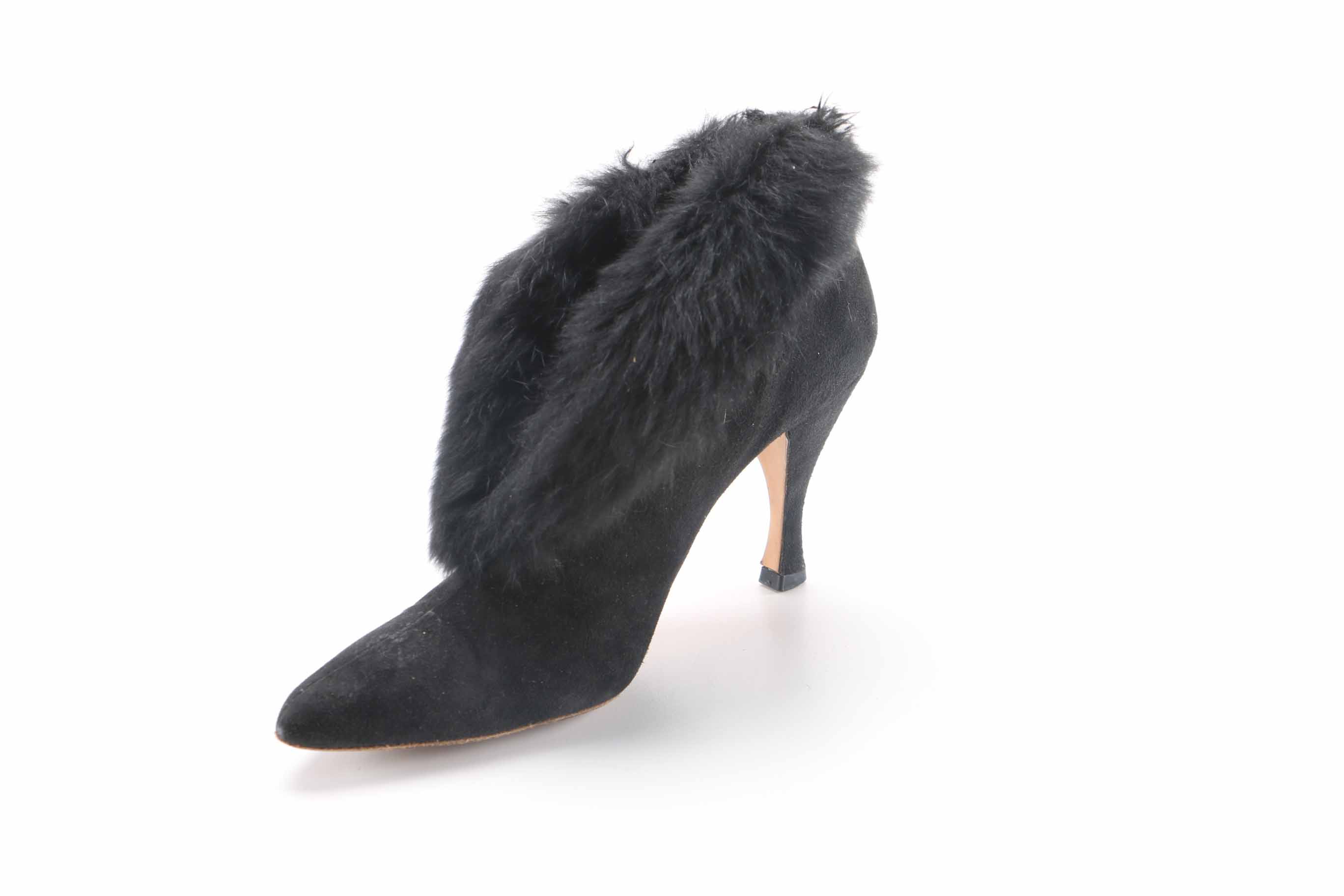 Fur Trimmed High Heels