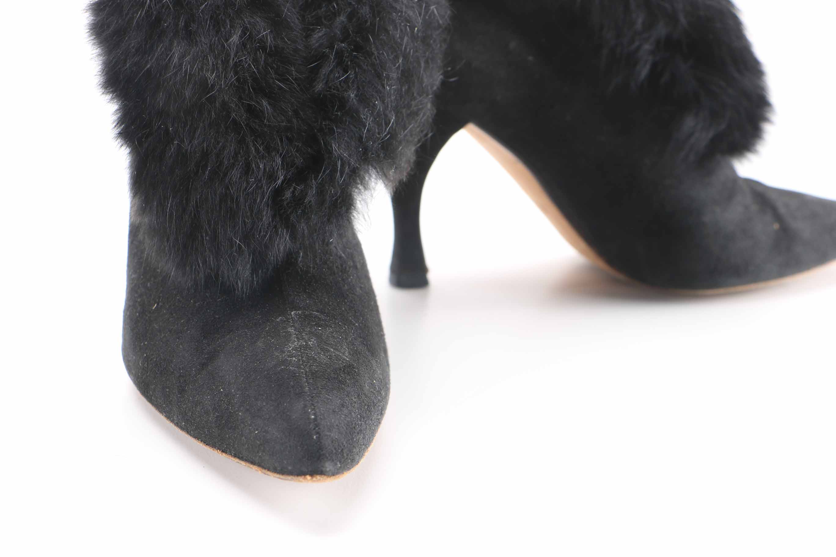 Fur Trimmed High Heels