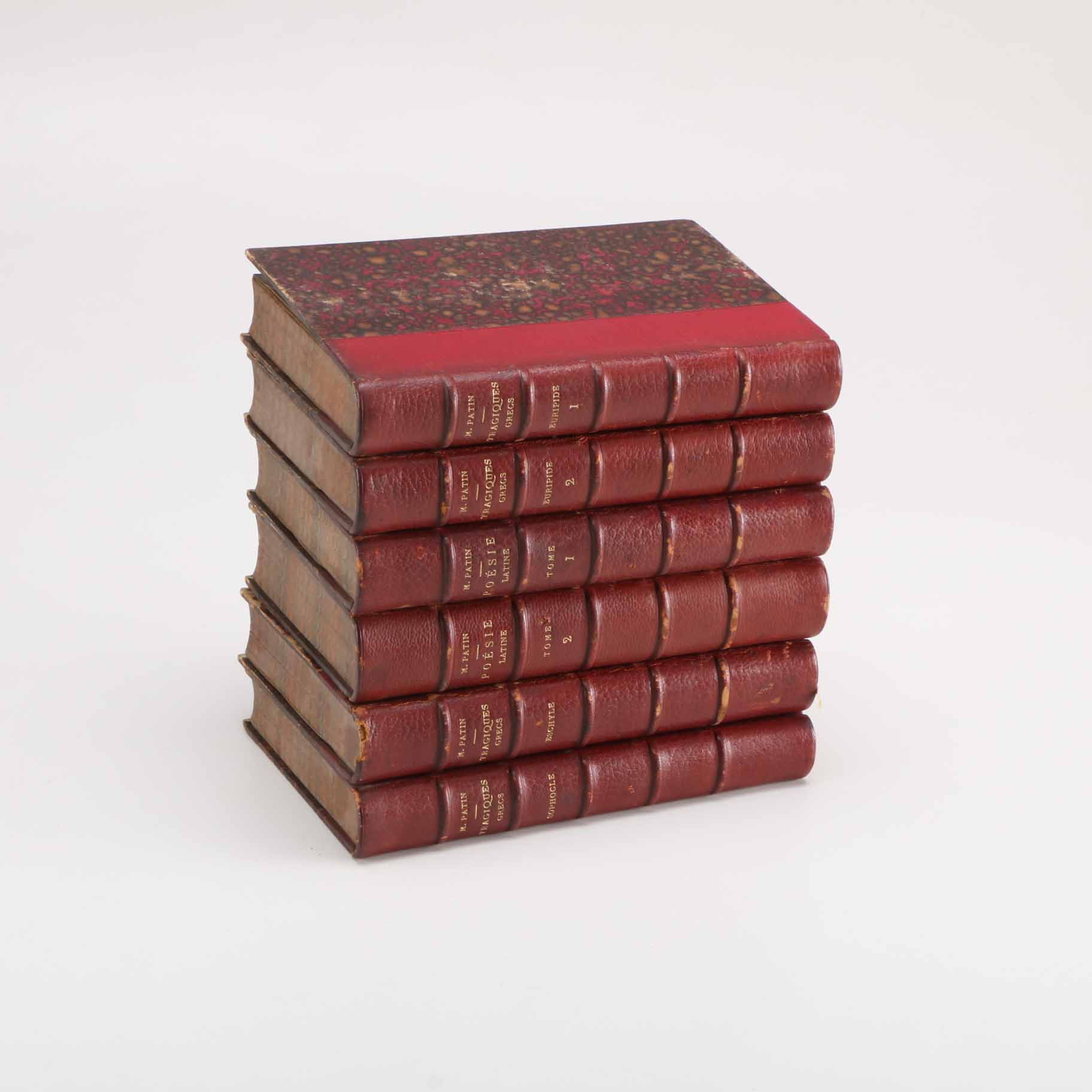Six Antiquarian Volumes of French-Language Grecian Tragedy and Latin Poetry