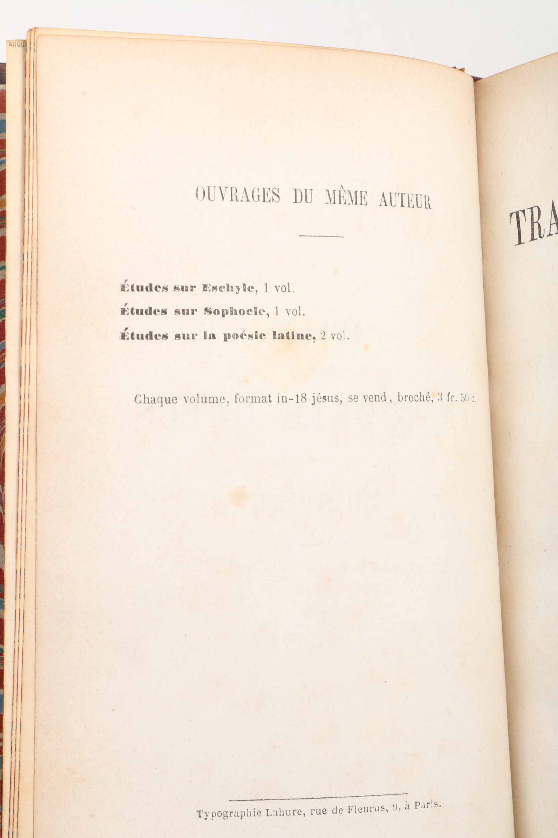 Six Antiquarian Volumes of French-Language Grecian Tragedy and Latin Poetry