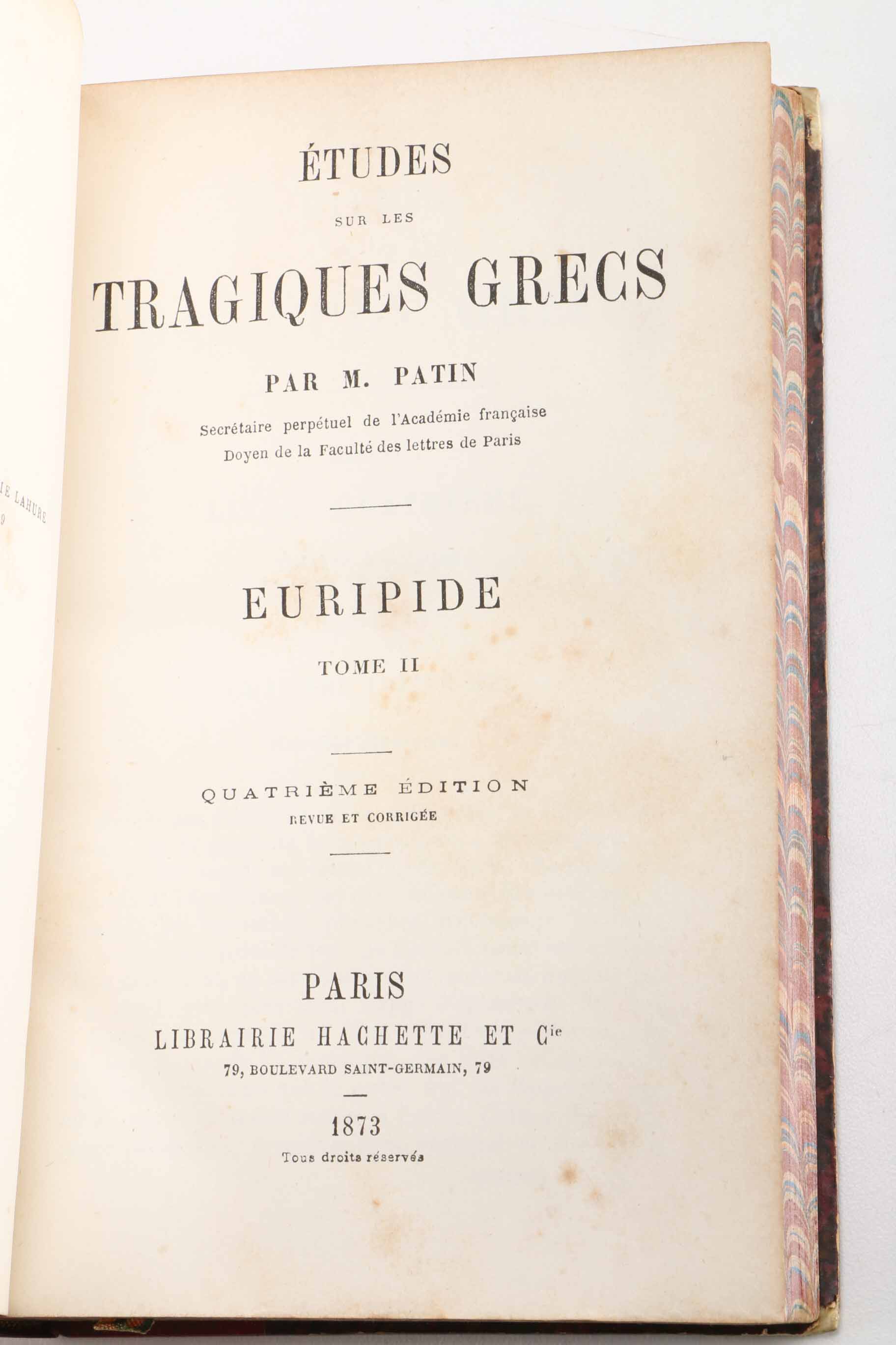 Six Antiquarian Volumes of French-Language Grecian Tragedy and Latin Poetry
