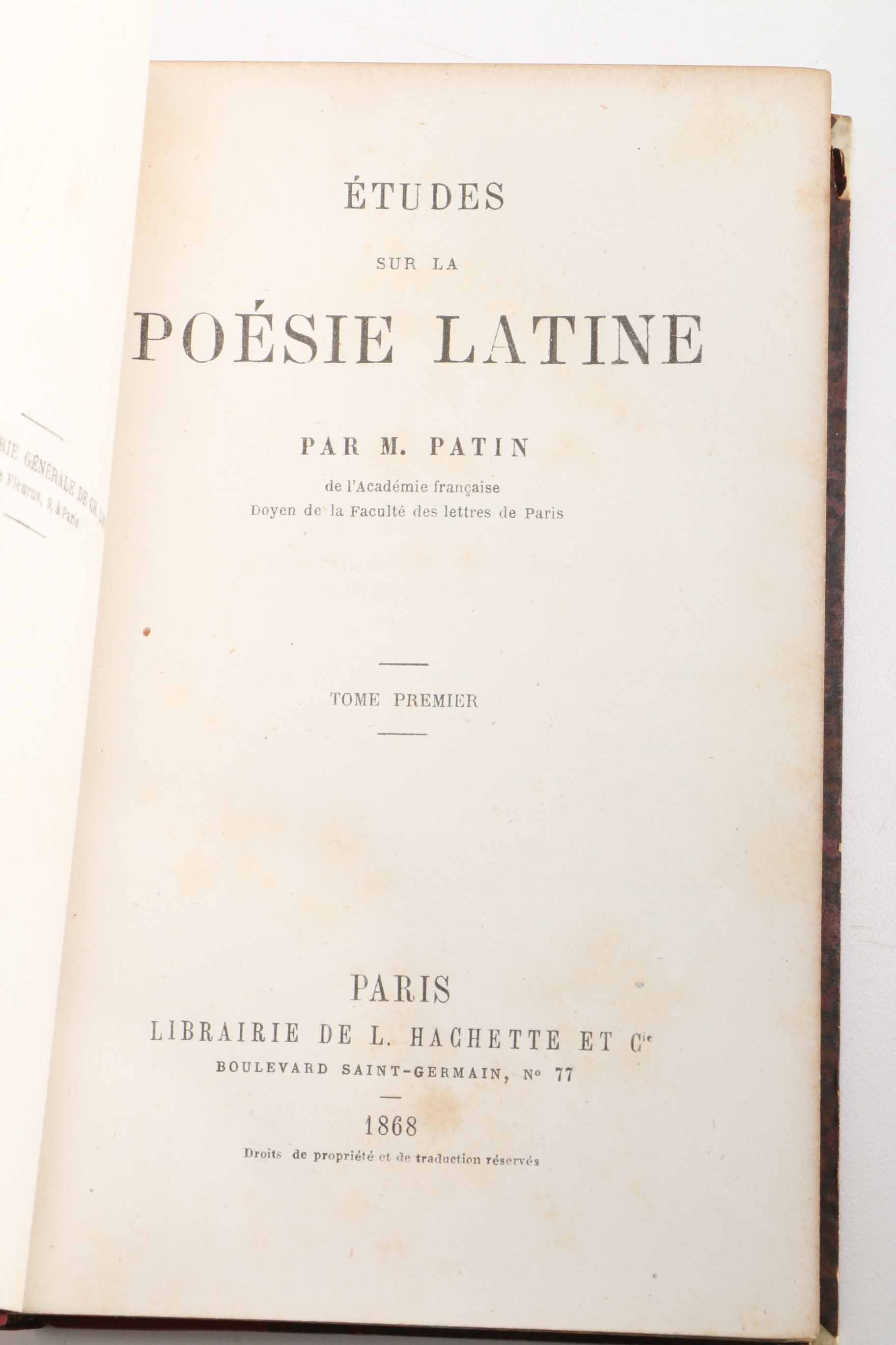 Six Antiquarian Volumes of French-Language Grecian Tragedy and Latin Poetry