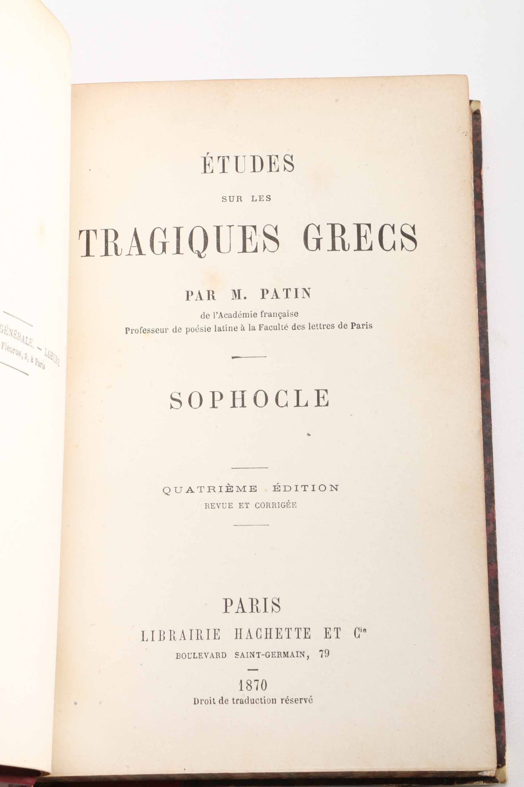 Six Antiquarian Volumes of French-Language Grecian Tragedy and Latin Poetry