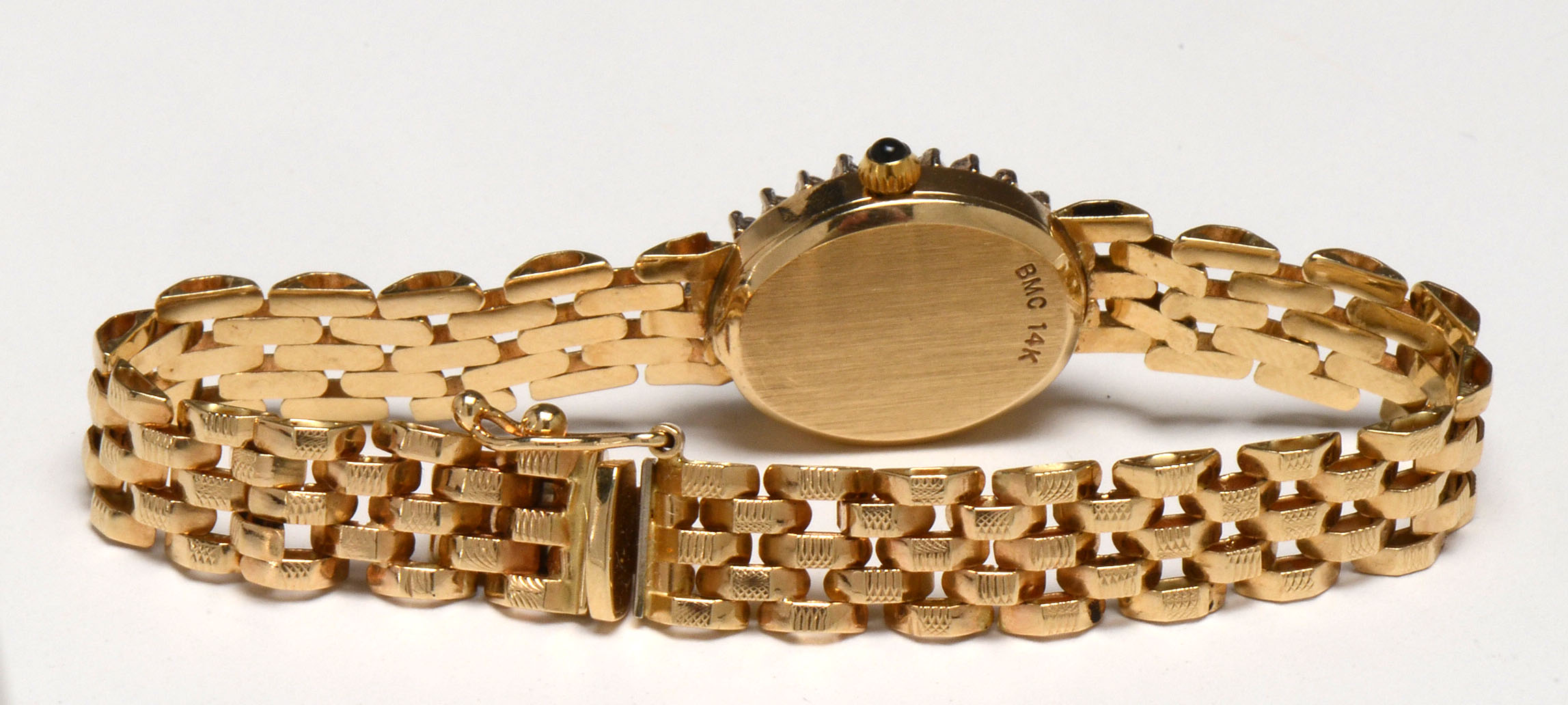 VIntage Christian Geneve 14K Yellow Gold Diamond Watch Bracelet