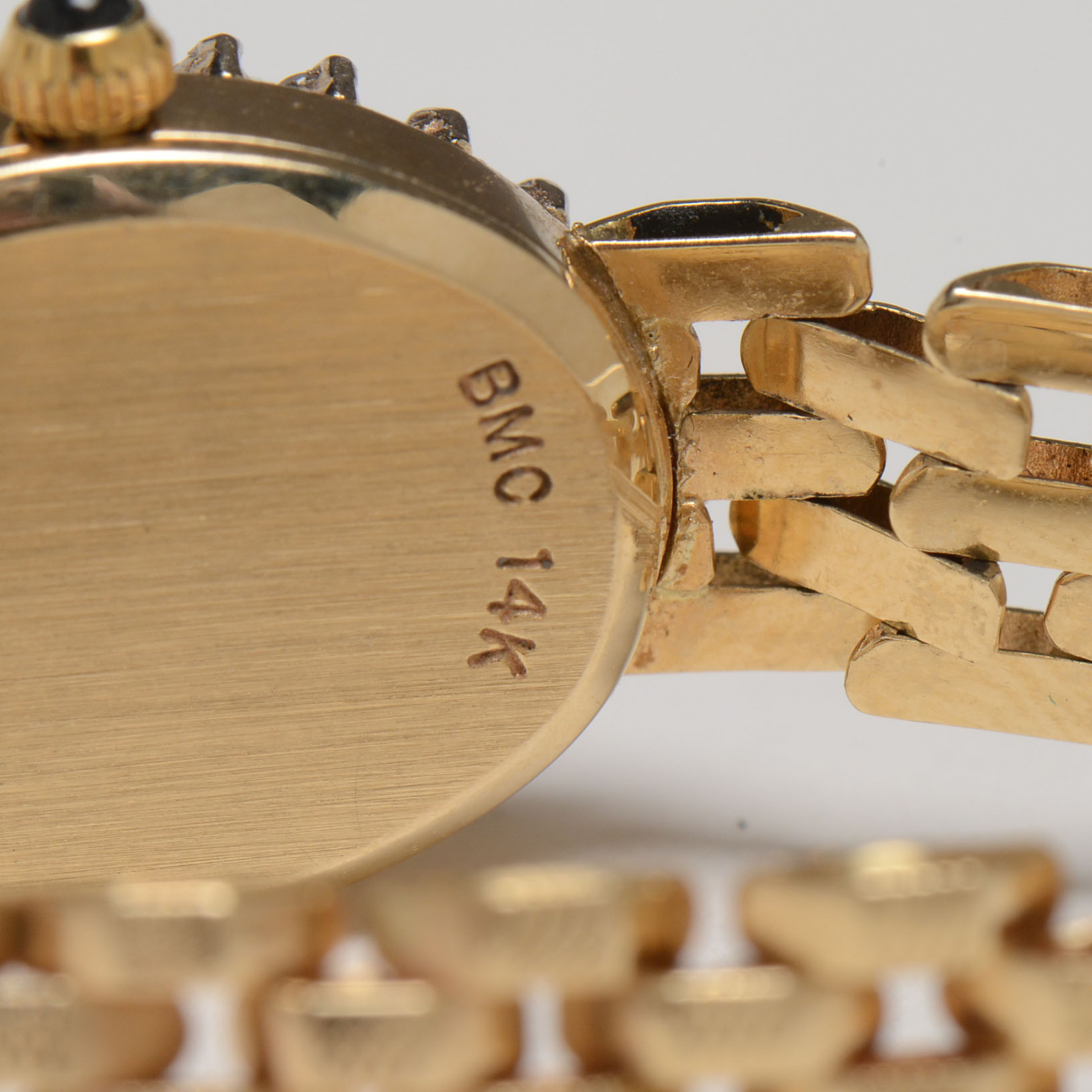 VIntage Christian Geneve 14K Yellow Gold Diamond Watch Bracelet