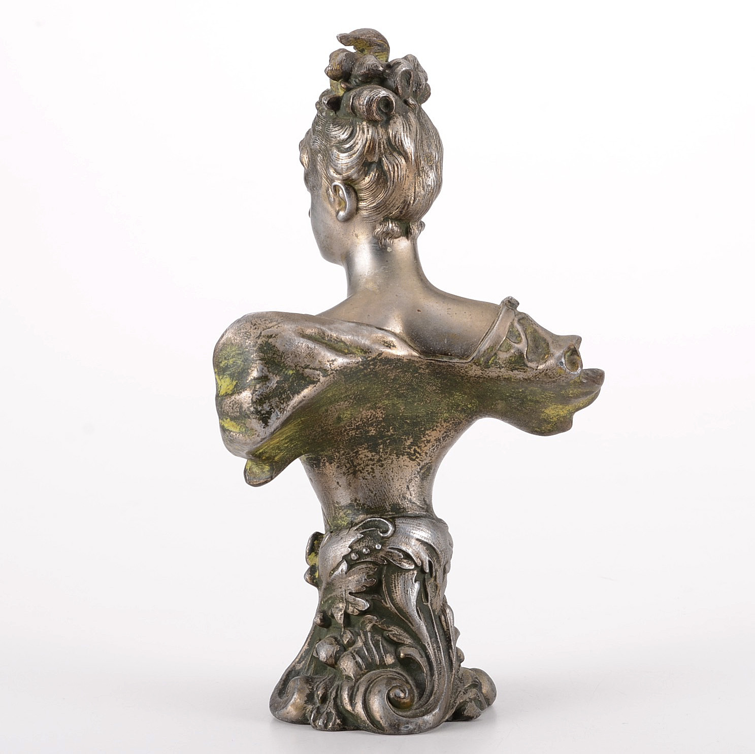 Antique Art Nouveau Cast Spelter Female Bust