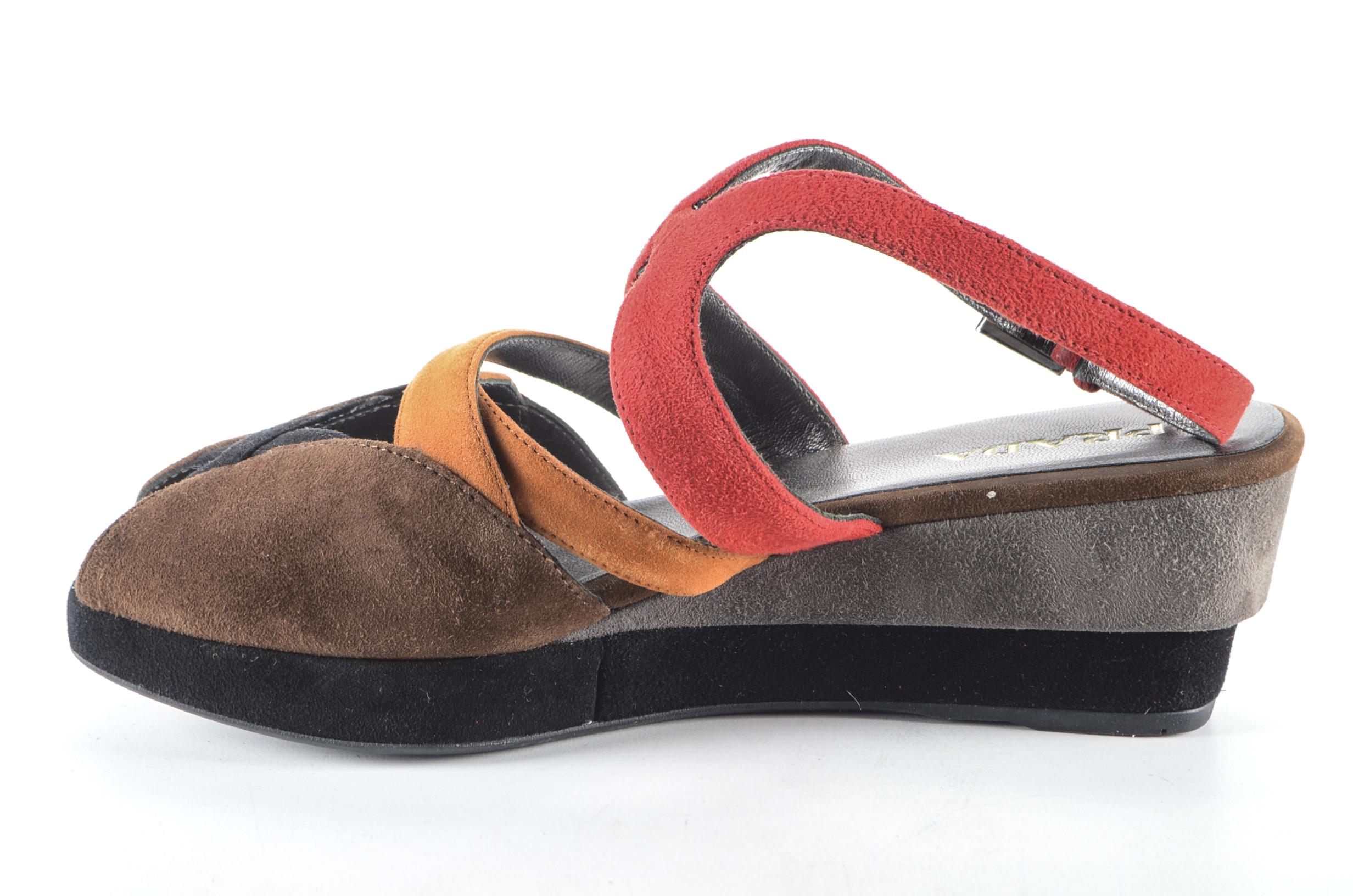 Prada Platform Suede Colorblock Sandals
