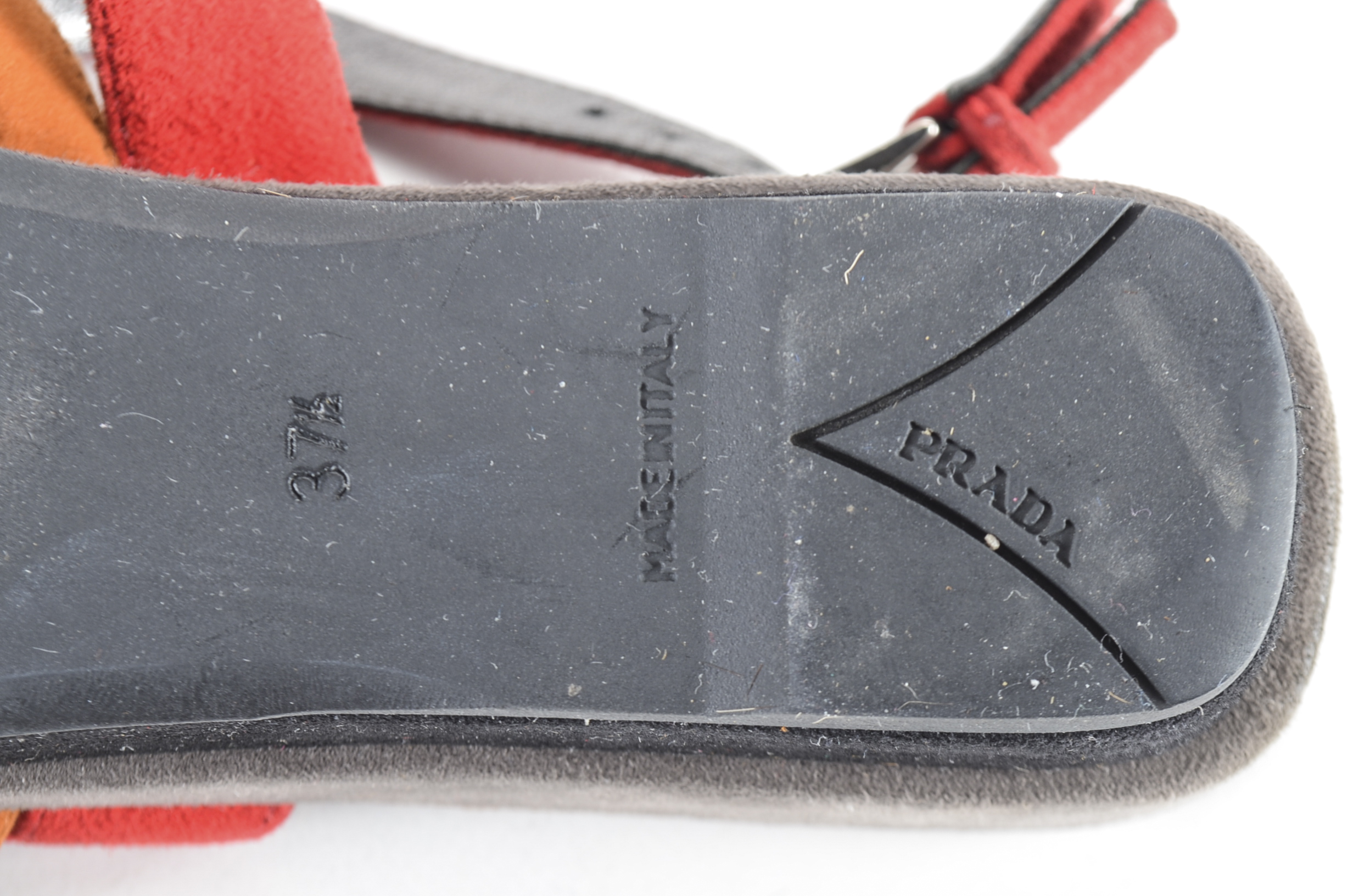 Prada Platform Suede Colorblock Sandals