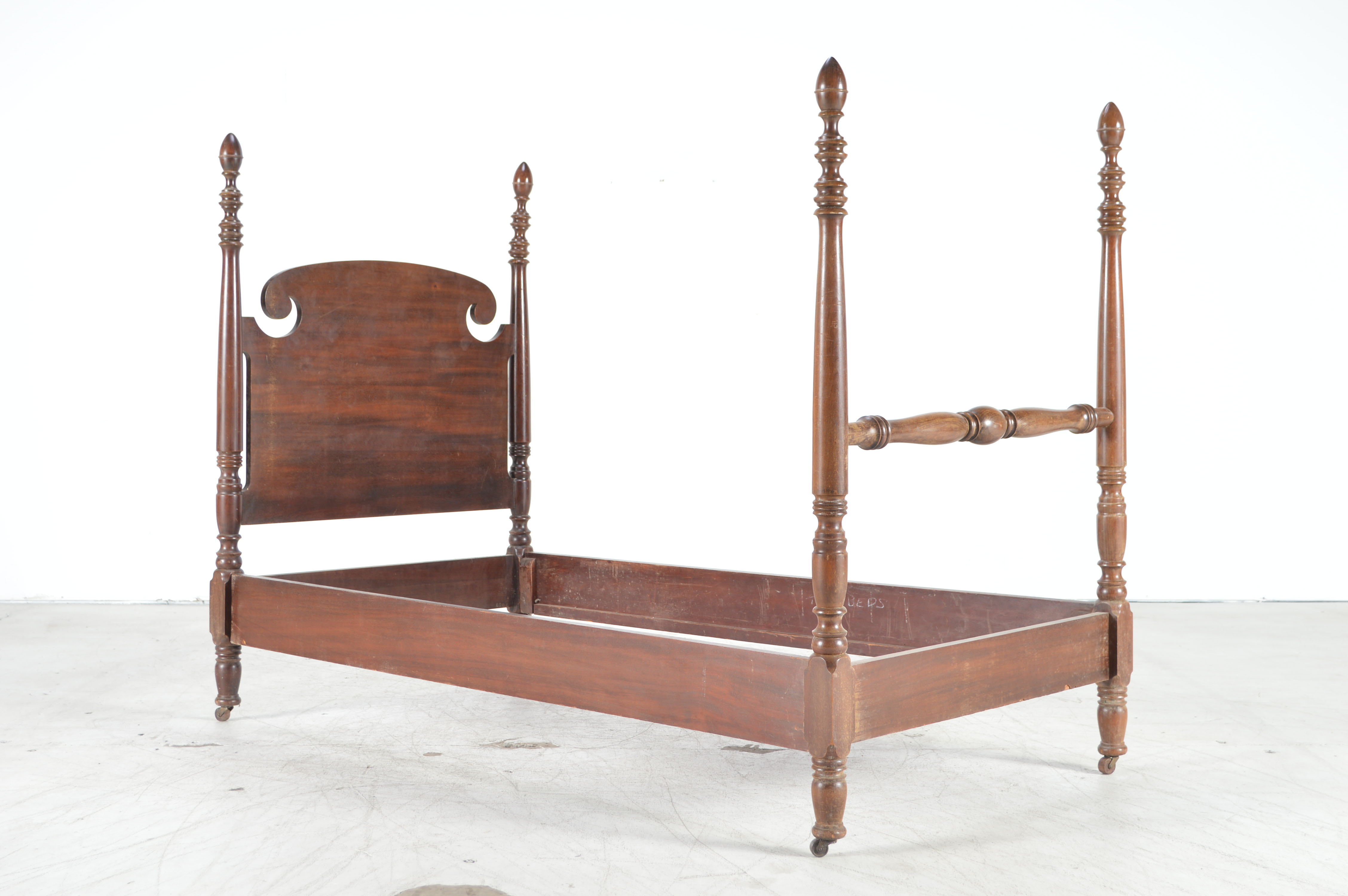 Vintage Chippendale Style Twin Bed Frame