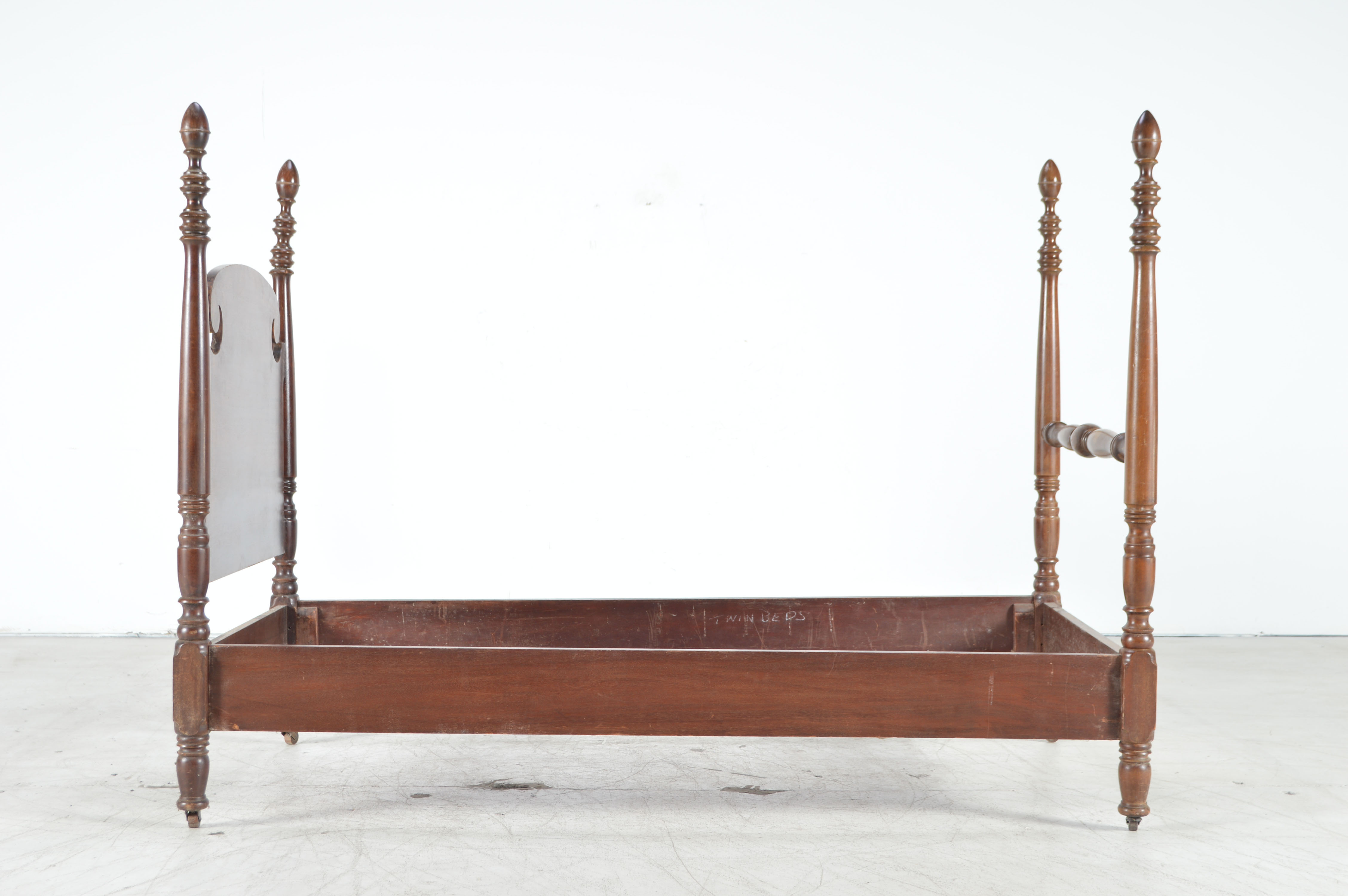 Vintage Chippendale Style Twin Bed Frame