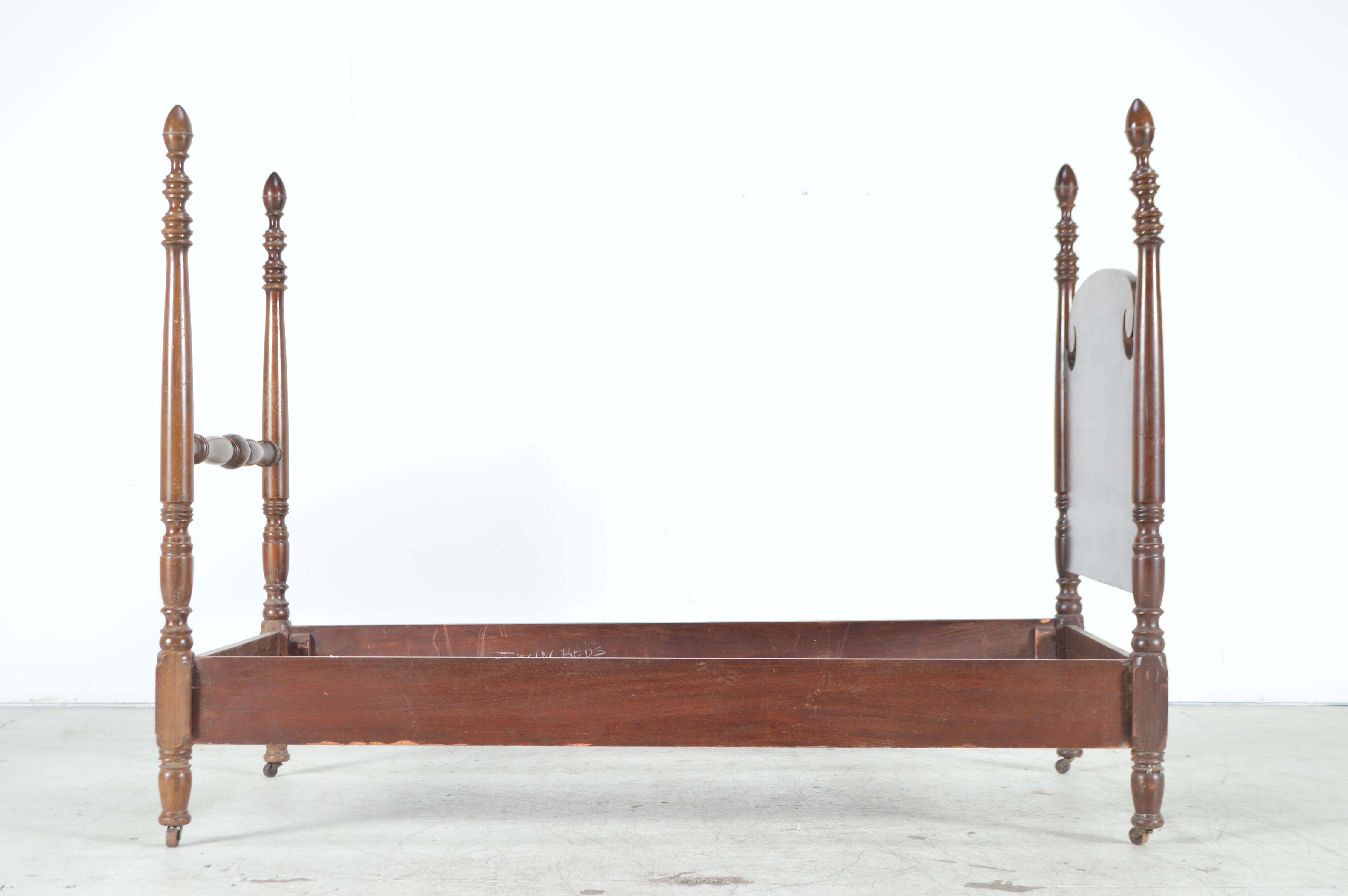Vintage Chippendale Style Twin Bed Frame