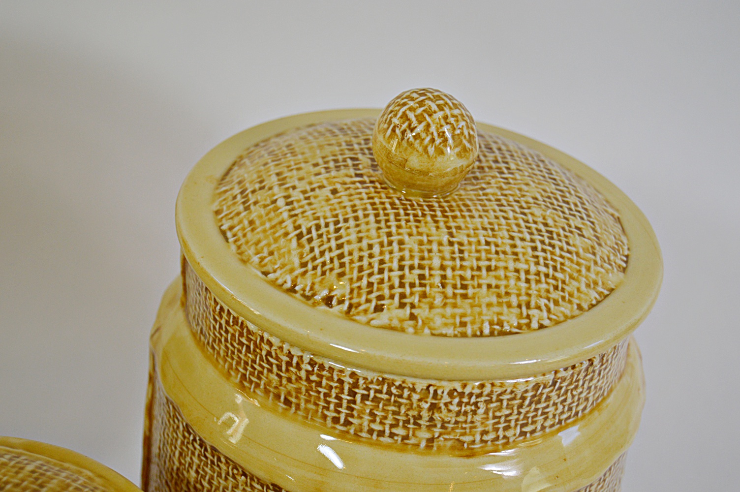 Italian Vietri "Jute" Ceramic Canister Set