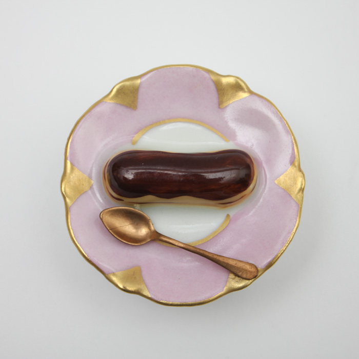 Limoges Eclair on Plate Trinket Box