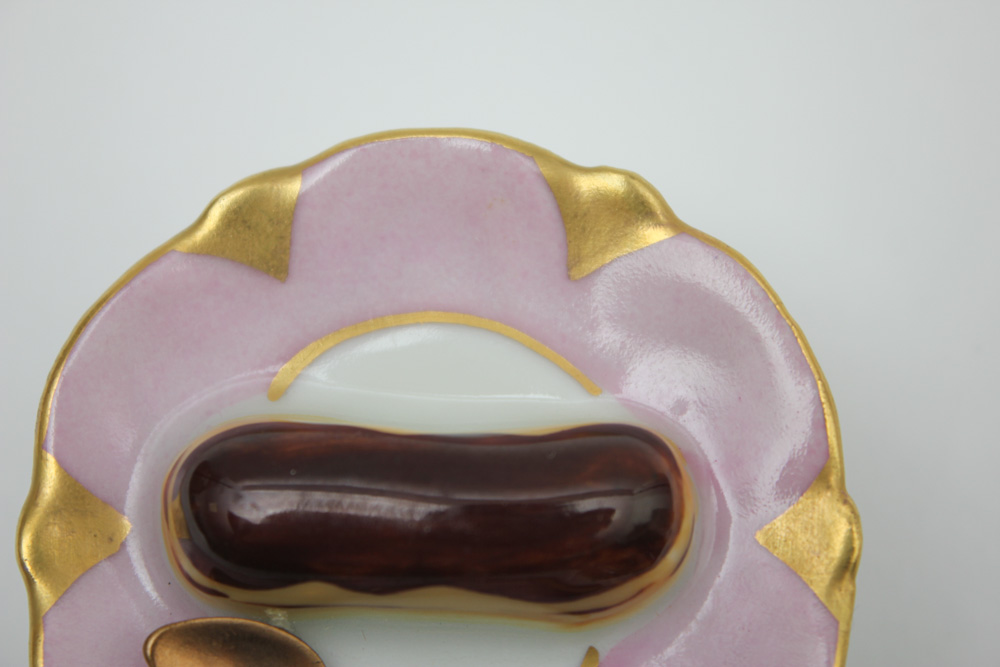 Limoges Eclair on Plate Trinket Box