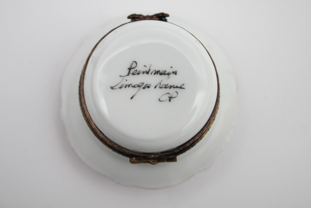 Limoges Eclair on Plate Trinket Box
