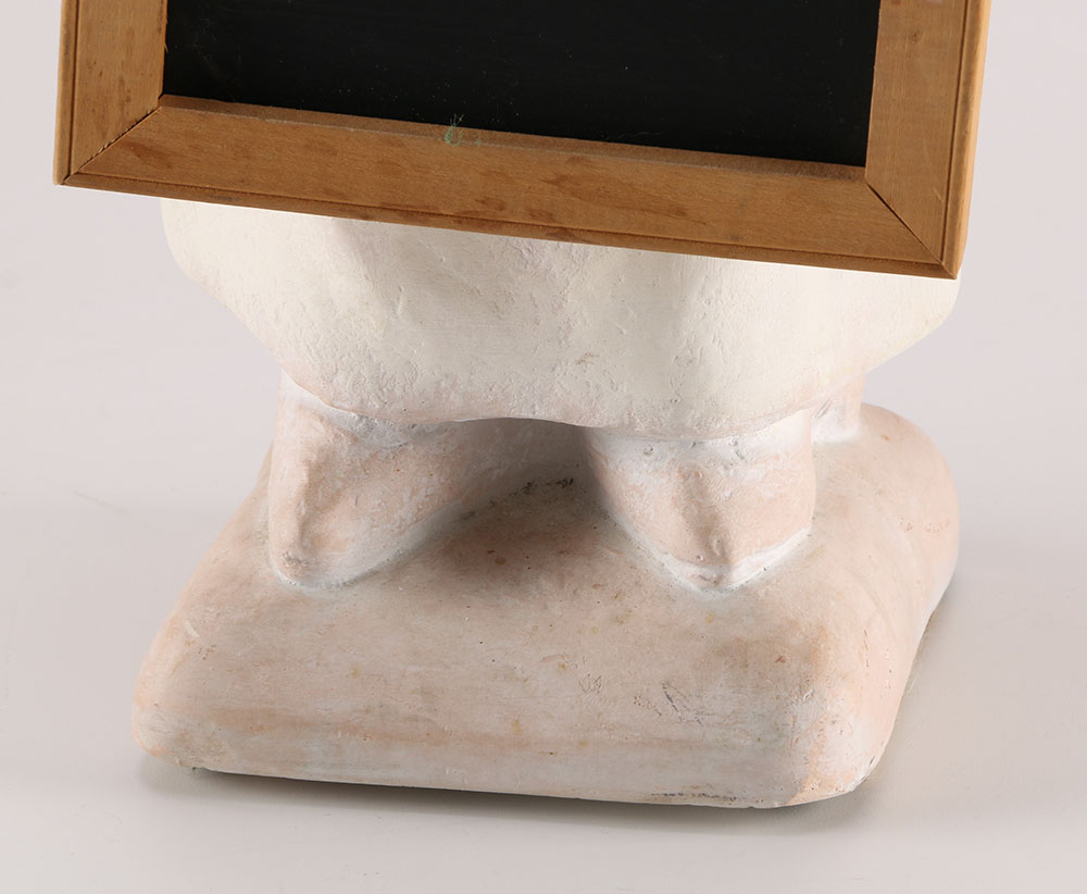 Ceramic Pig Holding Chalkboard Figurine