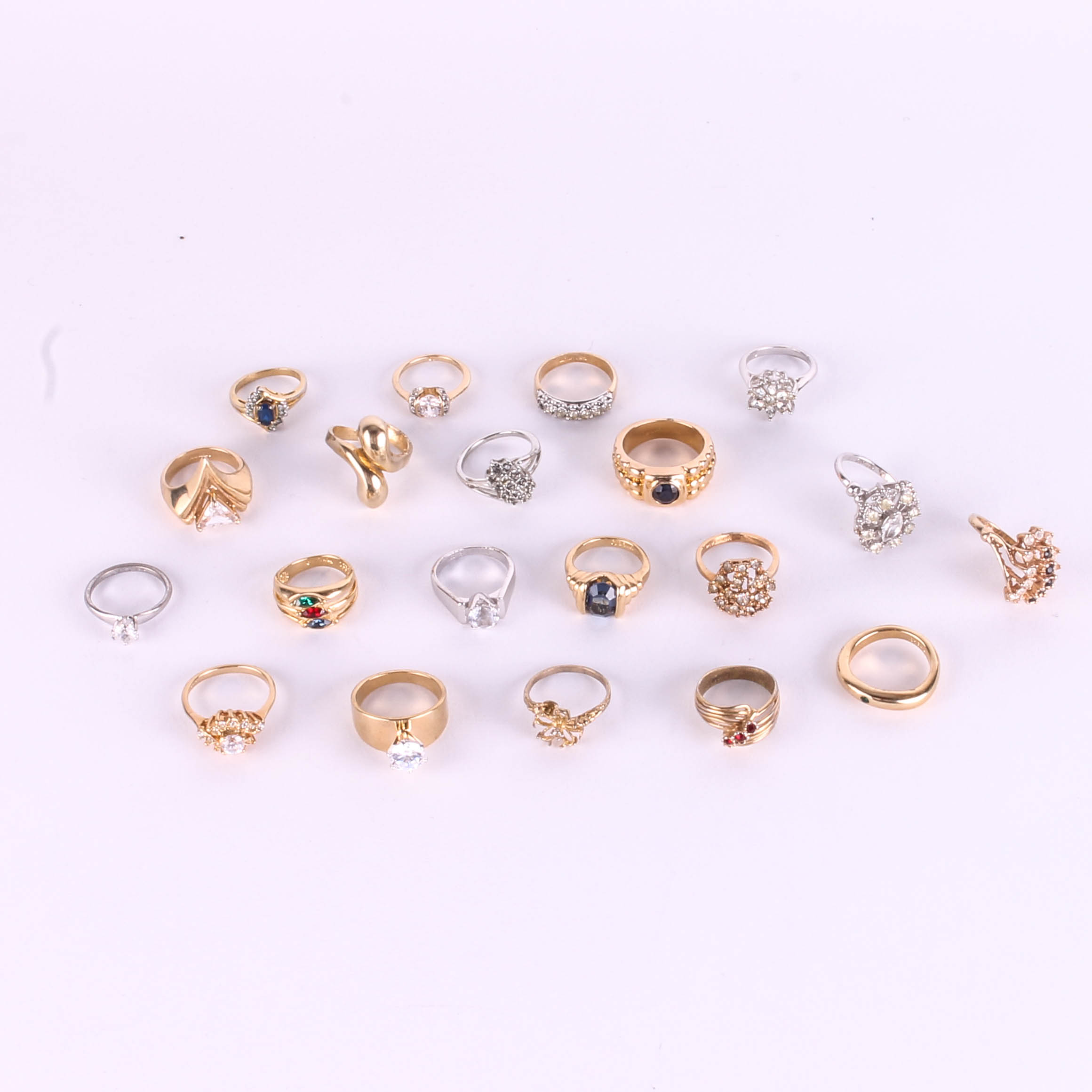 Assortment of 18K Gold Electroplated Rings