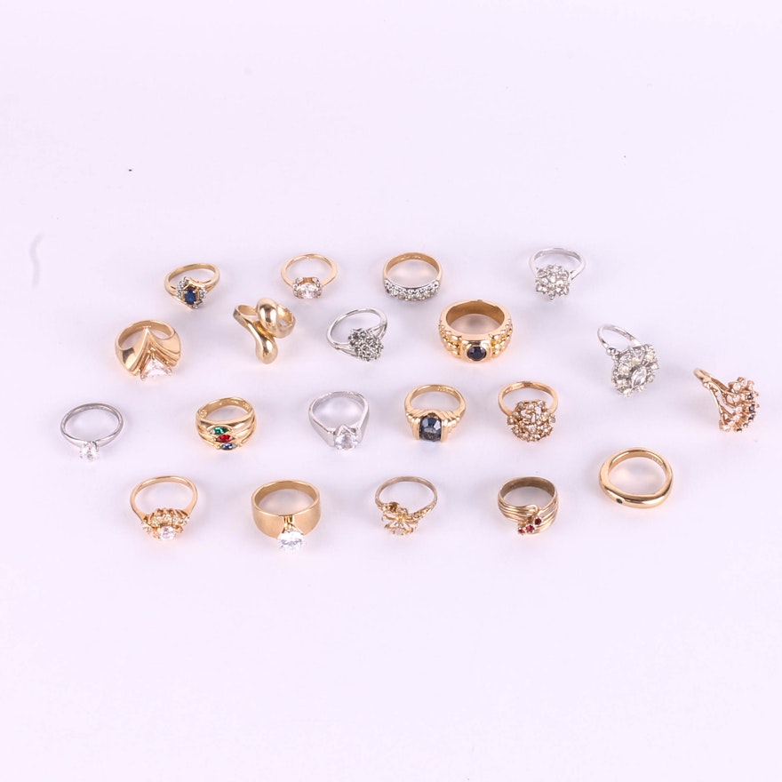 Assortment of 18K Gold Electroplated Rings