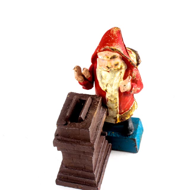 Vintage Cast Iron Santa Claus Bank
