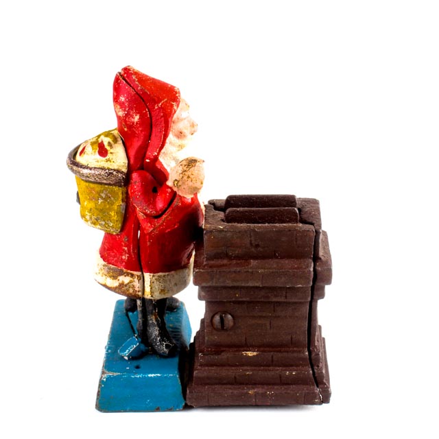 Vintage Cast Iron Santa Claus Bank
