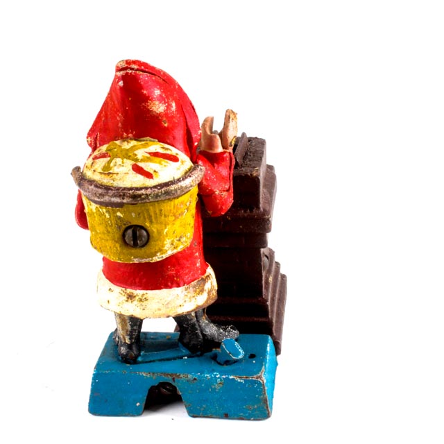 Vintage Cast Iron Santa Claus Bank