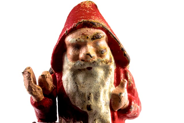Vintage Cast Iron Santa Claus Bank