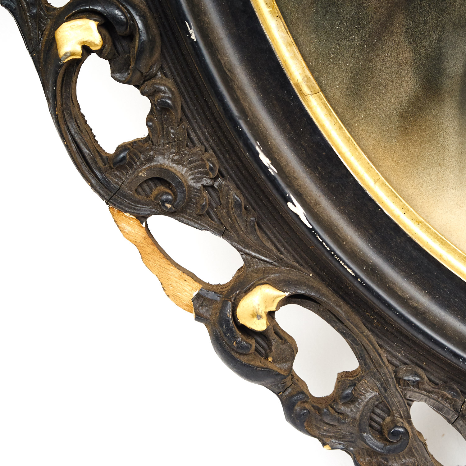 Pair of Vintage Framed Pictures in Black Oval Frames