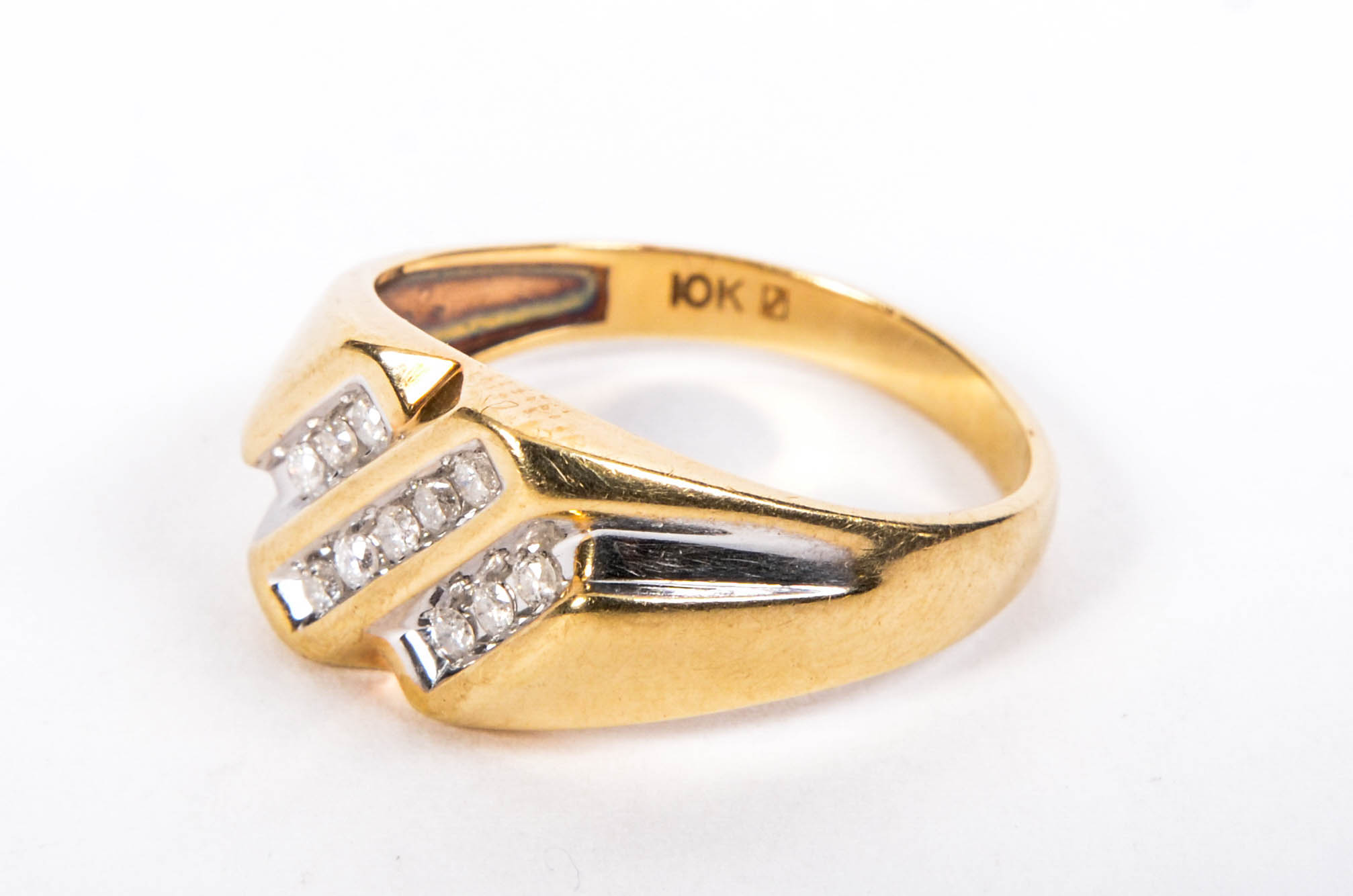 Men's 10k Gold and Diamond Ring