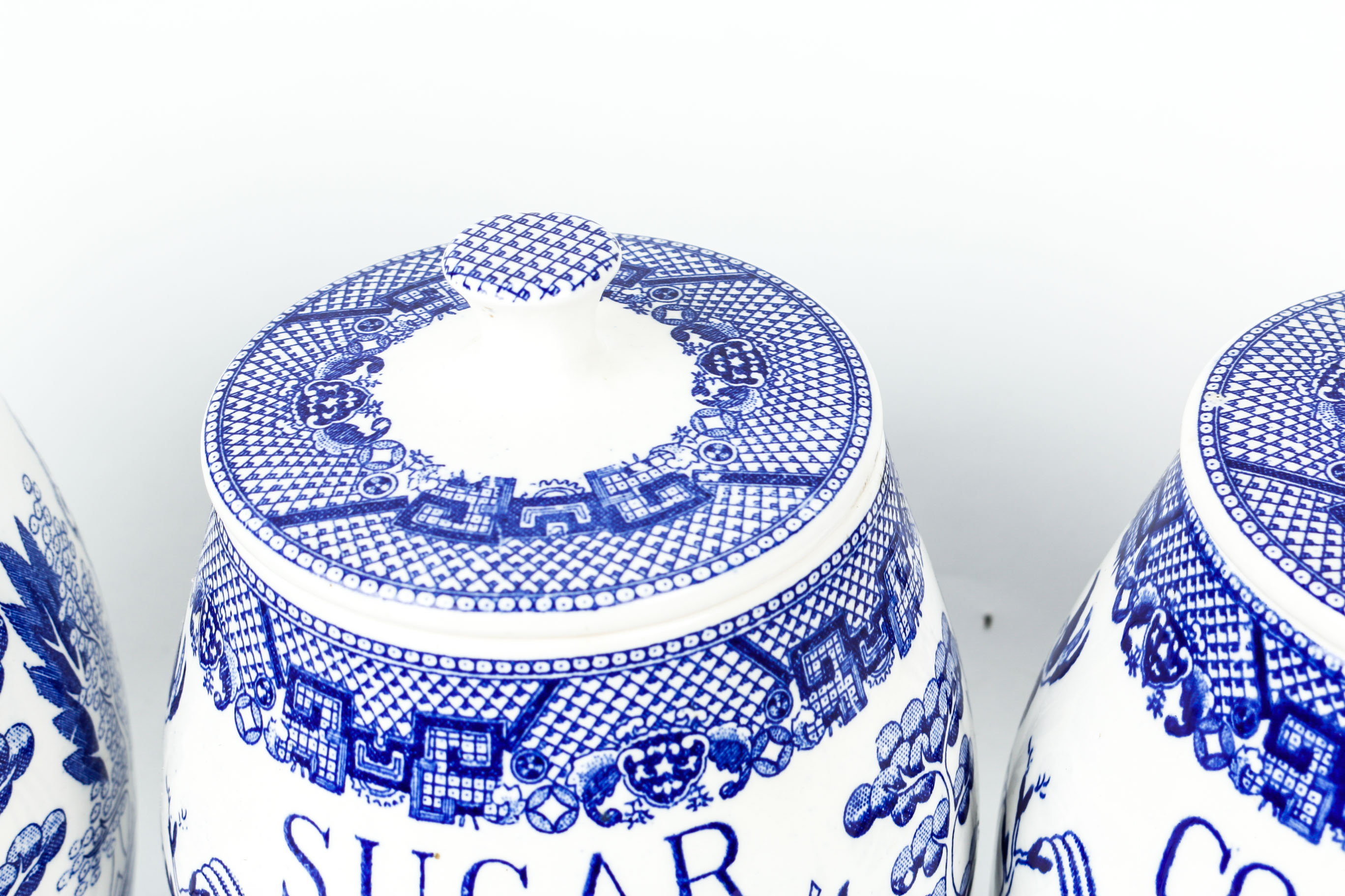 Vintage 1940s Blue Willow Creative Imports Japan Kitchen Canisters