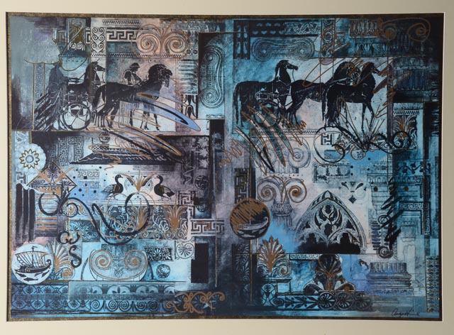 Offset Lithograph with Gold Foil Accents